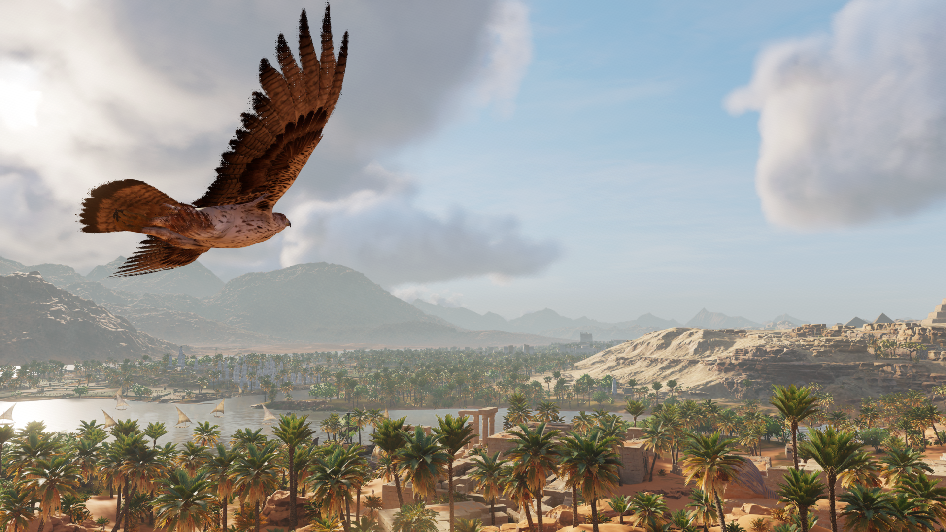 Assassin Creed Origins Egypt Video Games PC Gaming Desert Eagle Flying Nile Assassins Creed Ubisoft  1920x1080