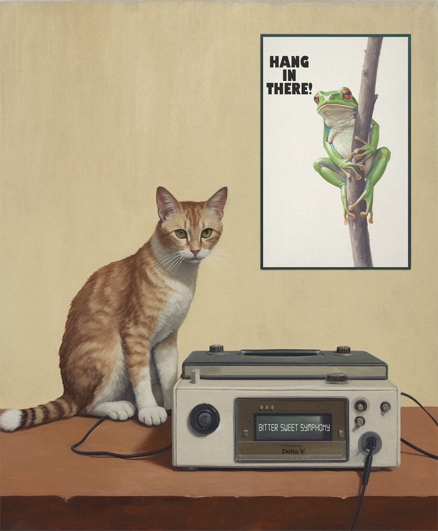 DeltaSauce Digital Painting Melancholic Illustration Noir Portrait Display Cats Animals Frog Looking 1486x1800