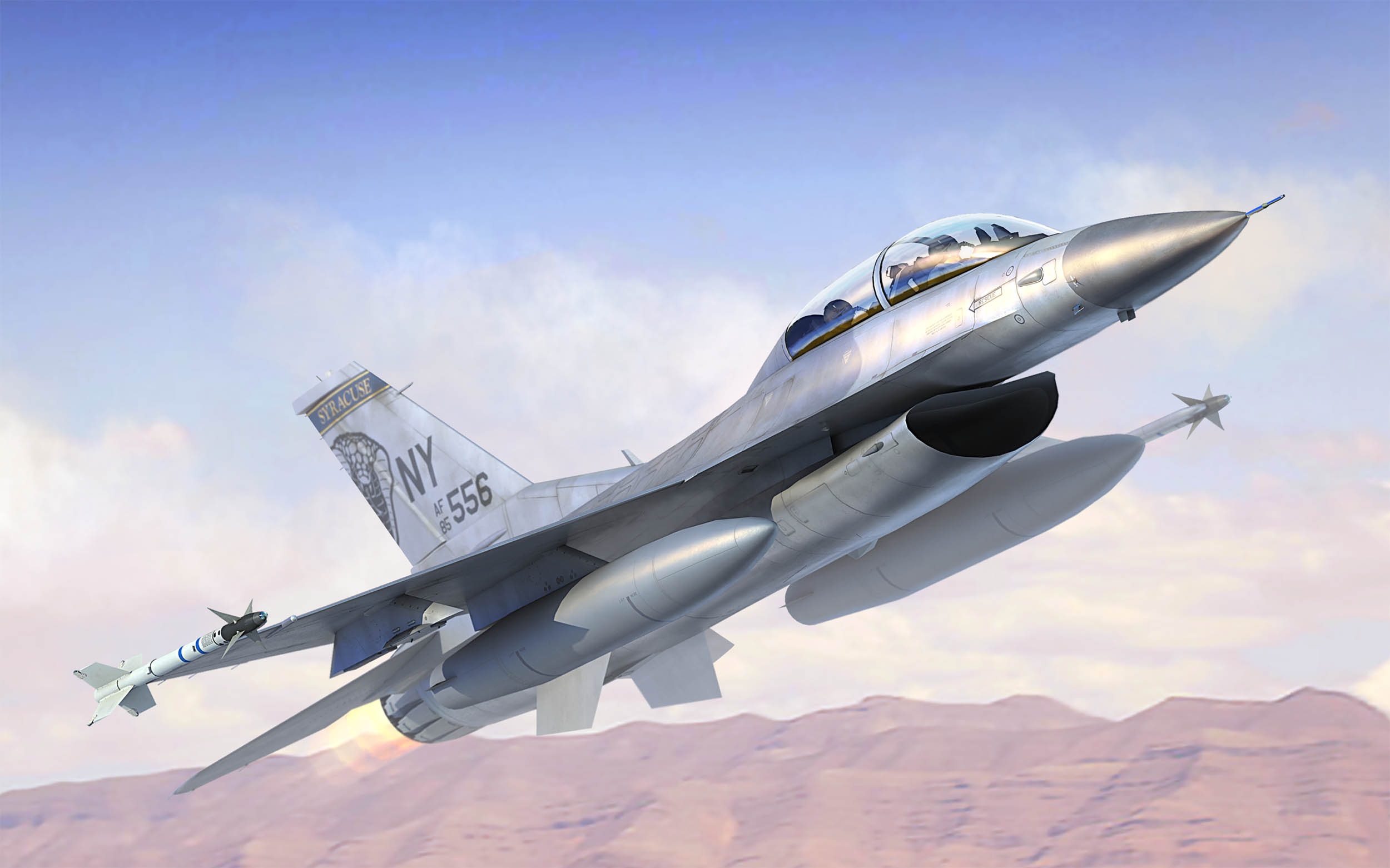 F 16i Sufa Aircraft Military Army Flying Rocket Sky Artwork Military Vehicle Pilot Clouds Missiles 2500x1562