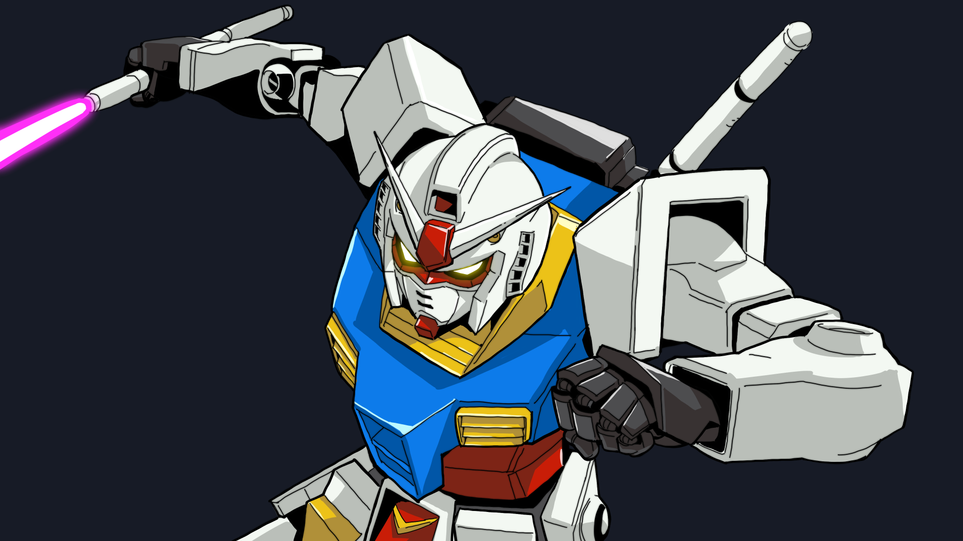 Anime Mechs Super Robot Taisen Gundam Mobile Suit Gundam RX 78 Gundam Artwork Digital Art Fan Art Si 1920x1080