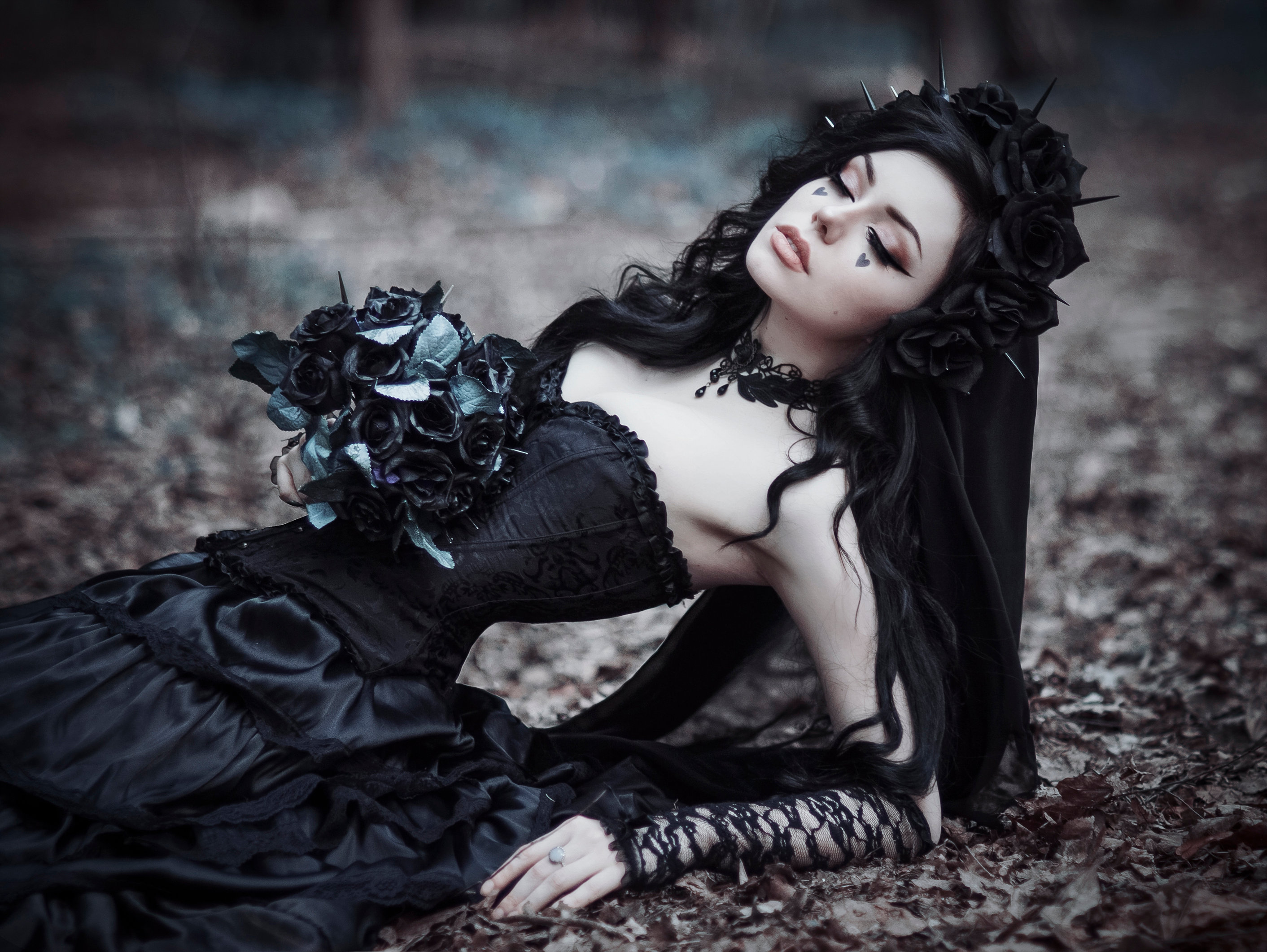 Gothic Dark Black Rose 2824x2123