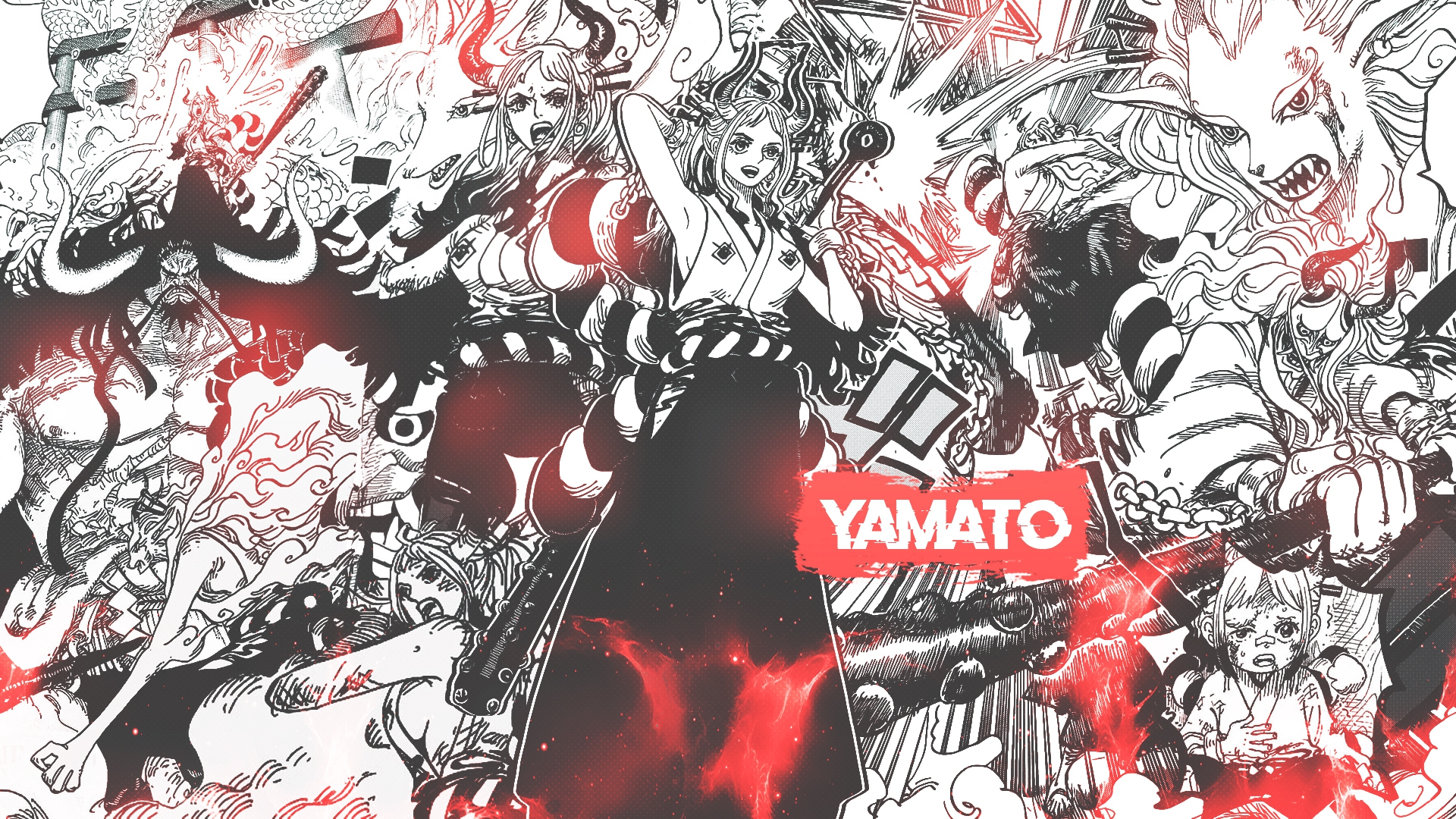 Collage Manga One Piece Yamato One Piece Kaido Anime Girls DinocoZero 1920x1080