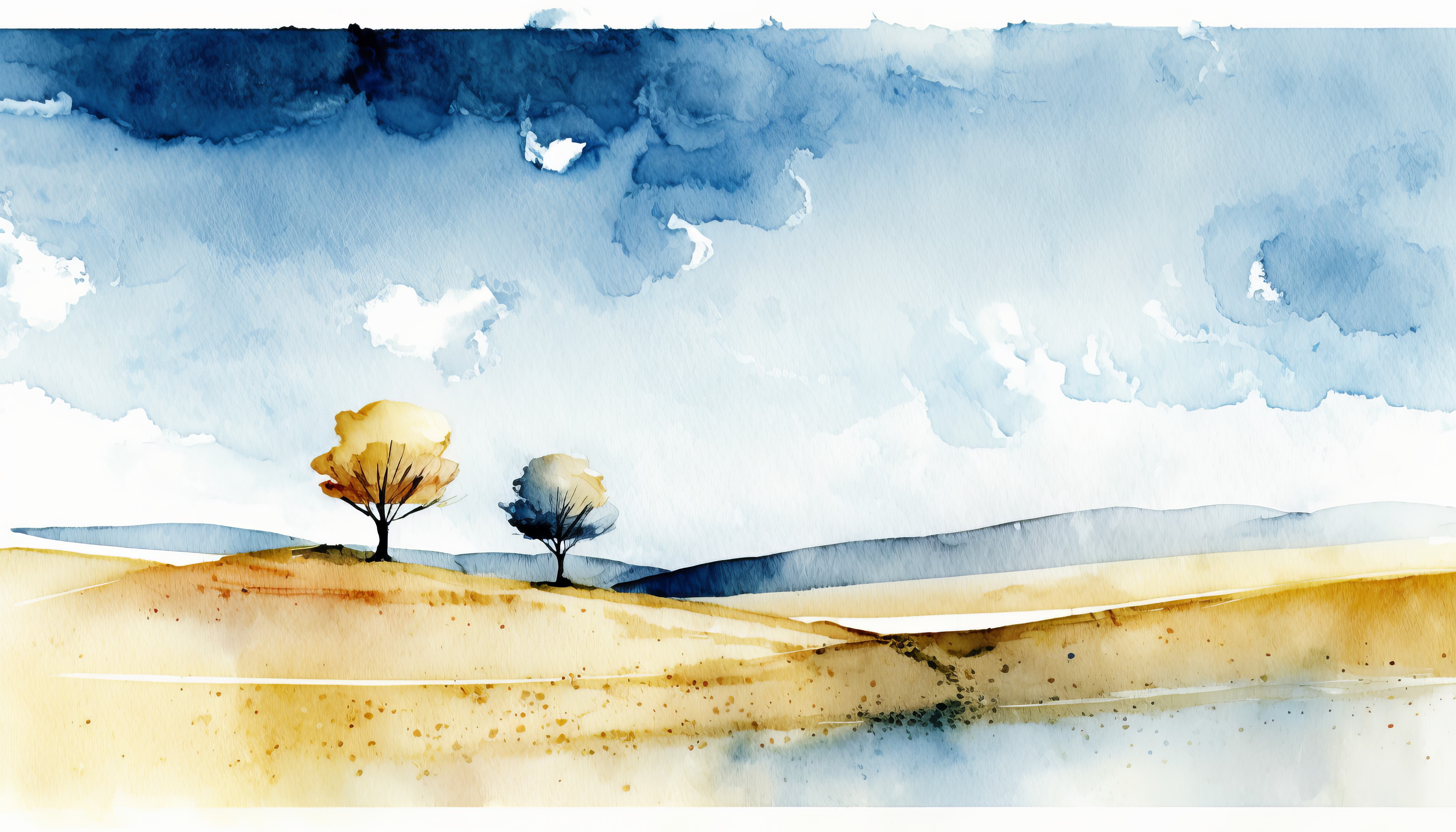 Ai Art Painting Watercolor Style Artwork 4579x2616