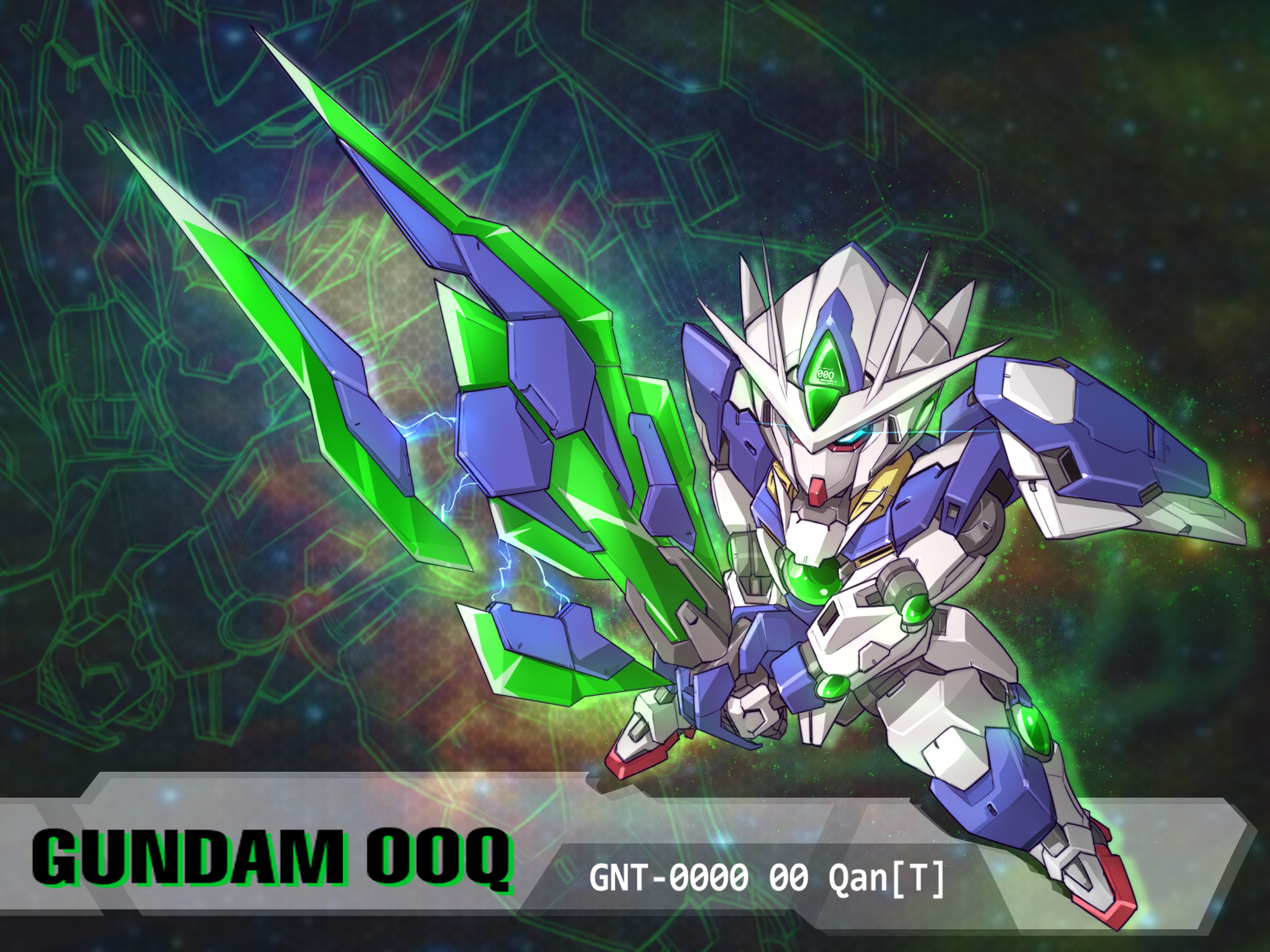 Anime Mechs Super Robot Taisen 00 Qan T Gundam Mobile Suit Gundam 00 Artwork Digital Art Fan Art 2000x1500