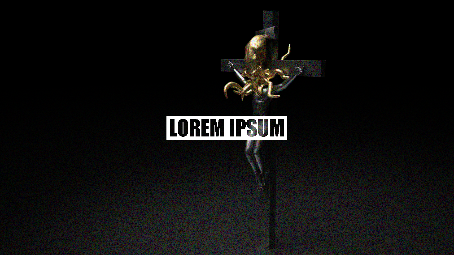 Lorem Ipsum Octopus Gold Cross Religious 1920x1080