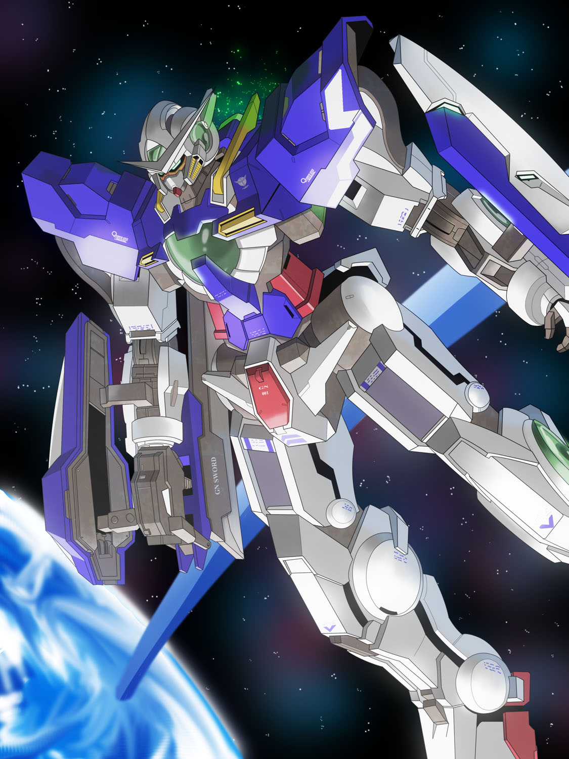 Anime Mechs Gundam Super Robot Taisen Mobile Suit Gundam 00 Gundam Exia Artwork Digital Art Fan Art 1125x1500