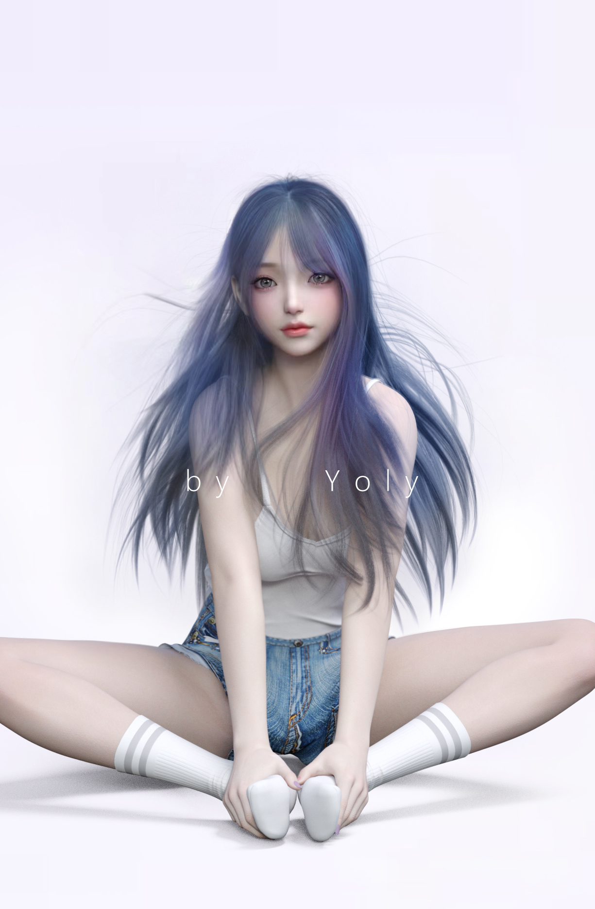 3D CG Fantasy Girl Long Hair Yoly 1225x1869