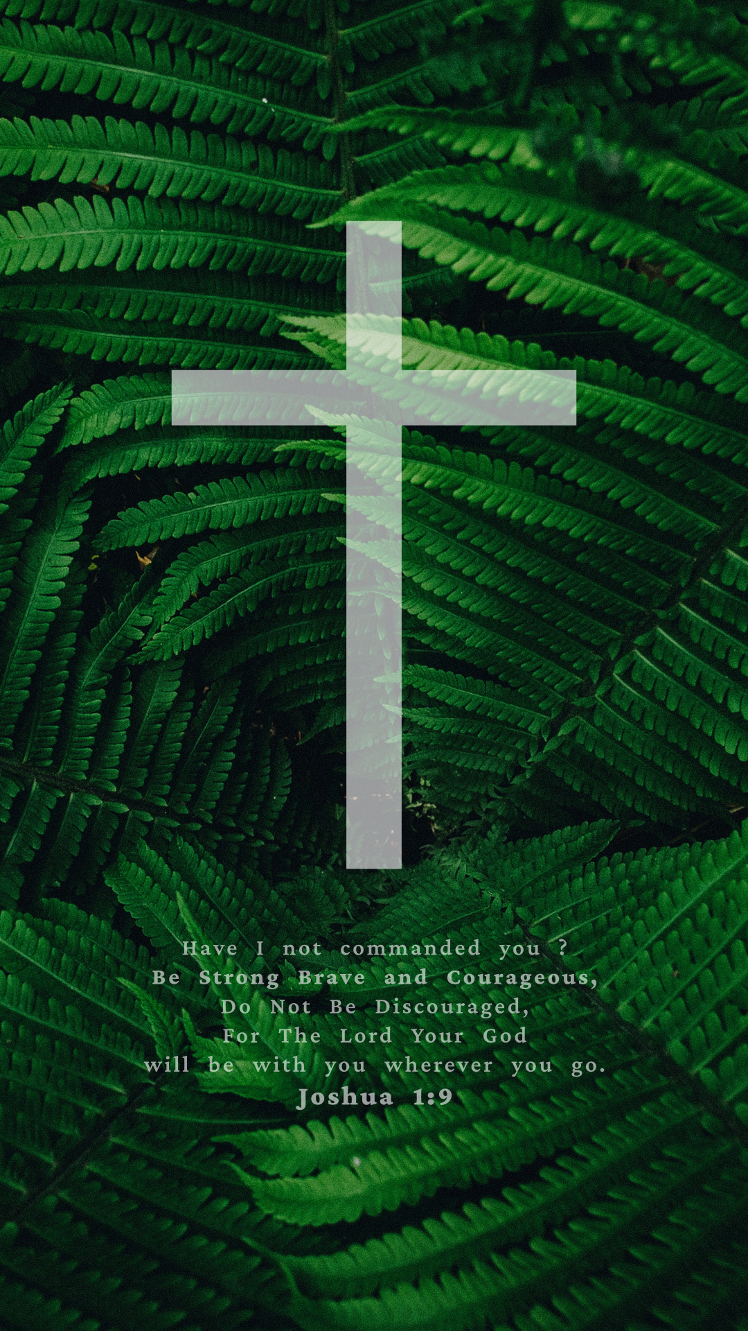 Holy Bible Christianity Text Hope Crucifix Cross Green Leaves Religious Portrait Display 1080x1920