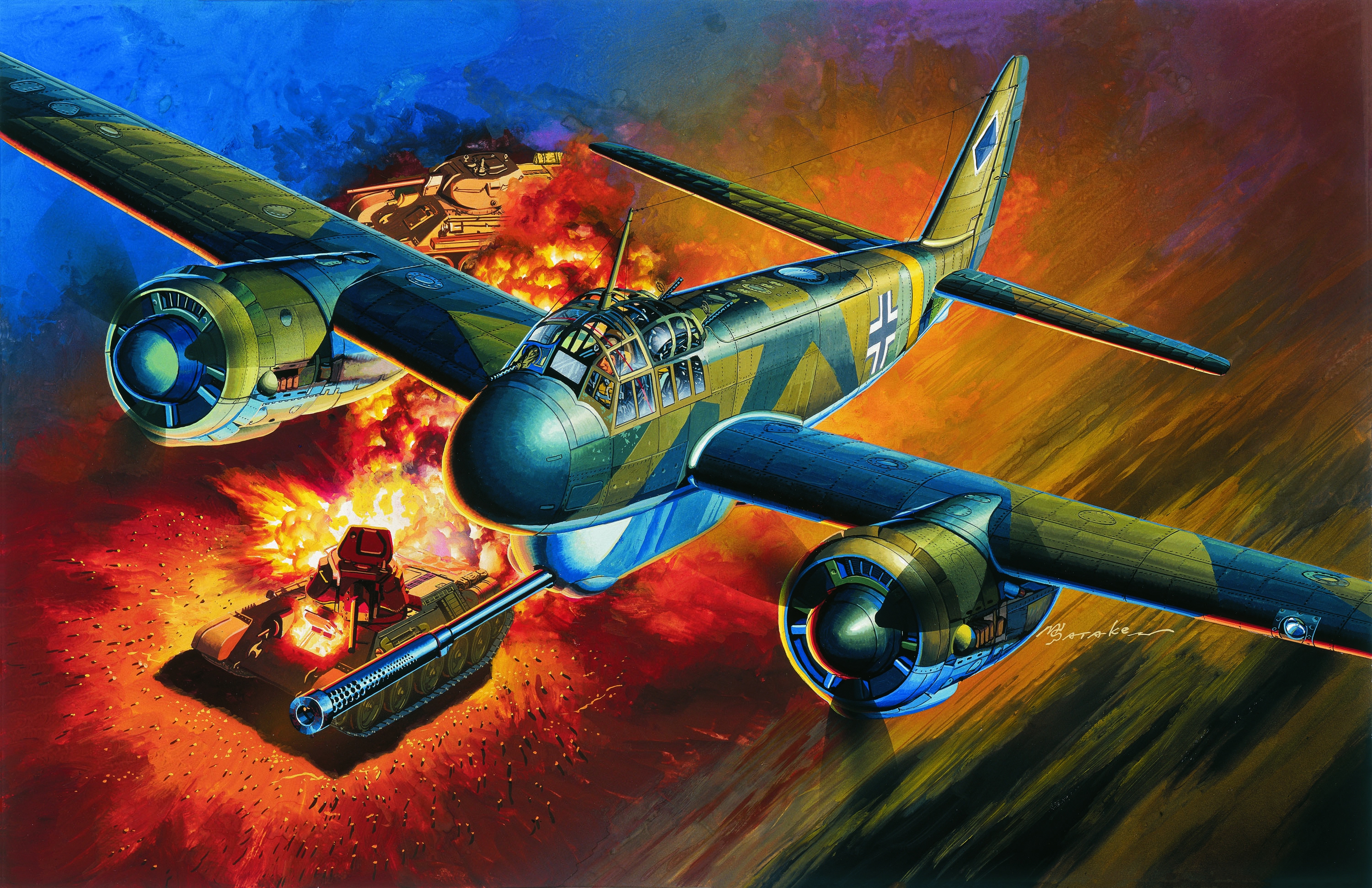 World War Ii World War War Military Military Aircraft Aircraft Airplane Bomber Germany Boxart Artwor 3000x1941