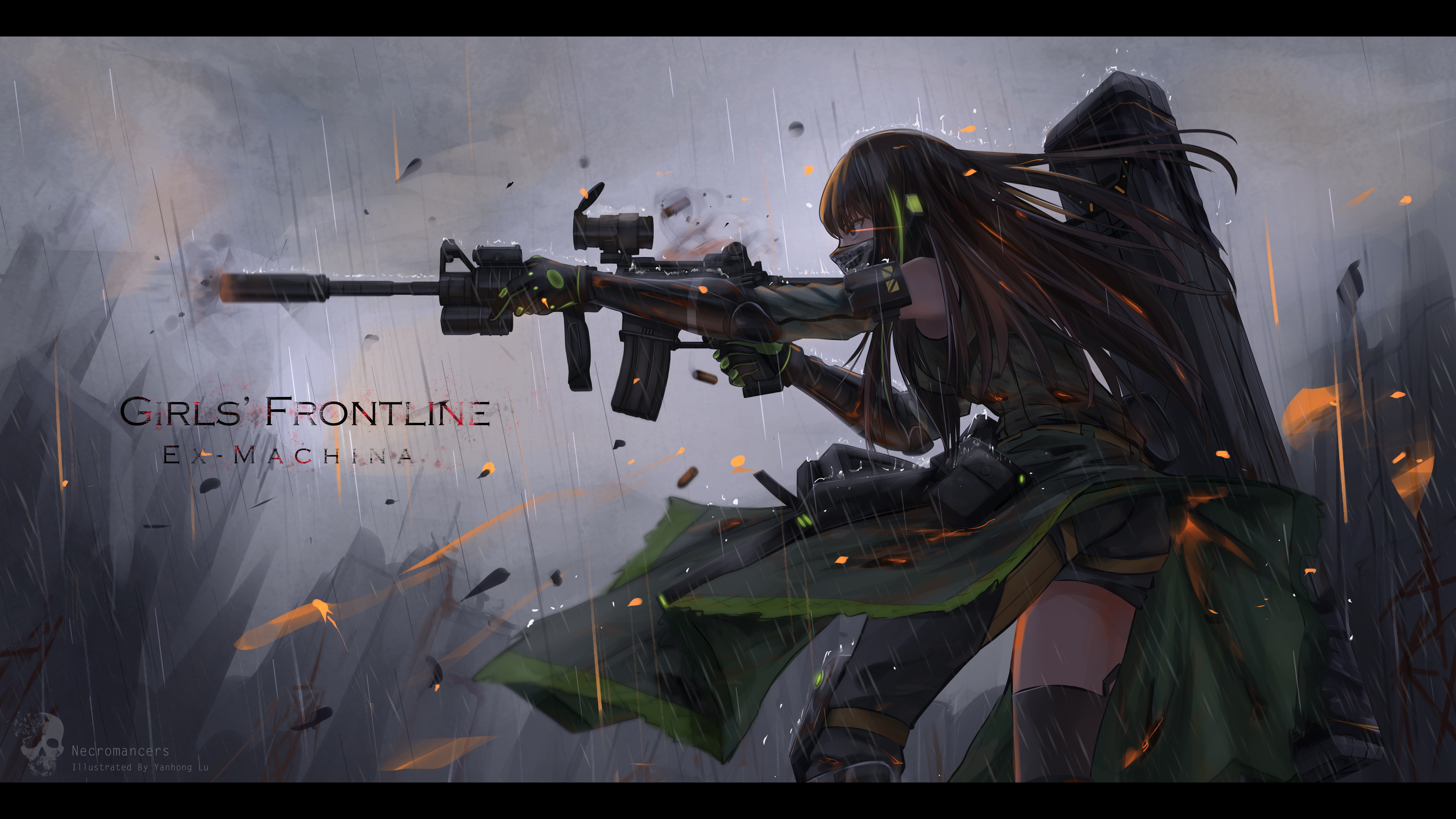 Girls Frontline Lu Artist M4A1 Girls Frontline Gun Rain 6900x3882