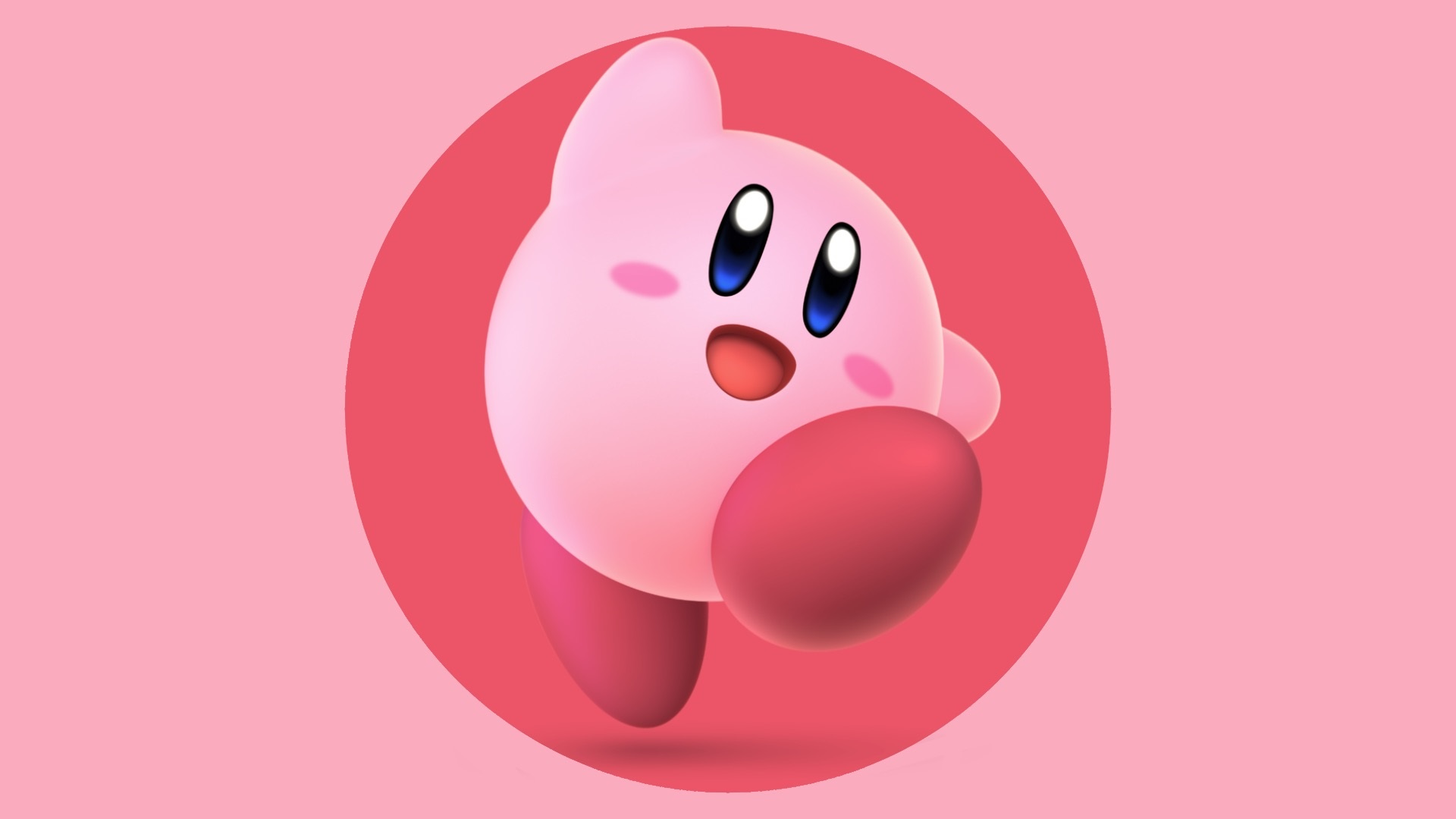 Super Smash Bros Ultimate Pink Nintendo Kirby Video Game Characters Simple Background Minimalism 1920x1080