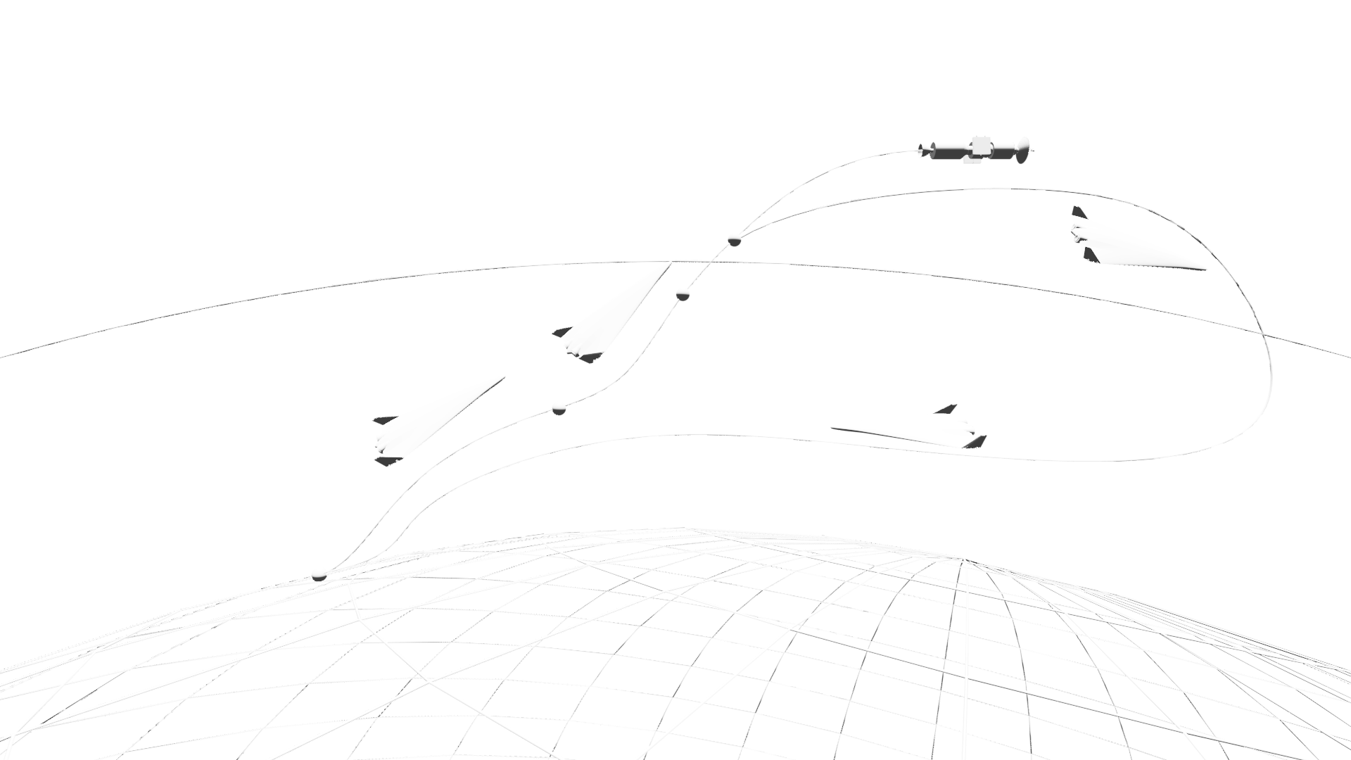 POLARiS Raumflugzeuge Digital Art Space Orbit Planet Spaceplane Spaceship Monochrome Infographics Sa 1920x1080