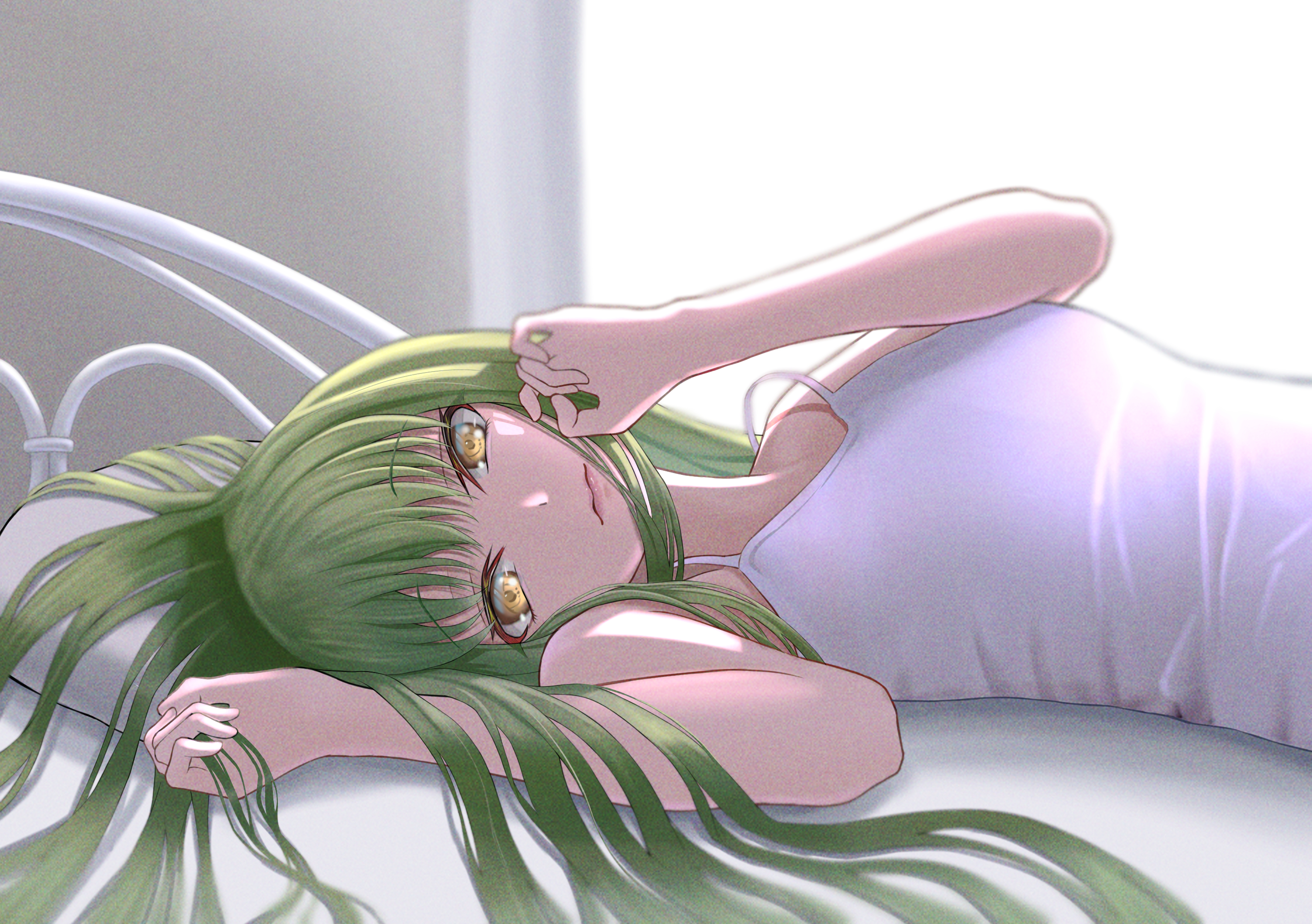 Anime Anime Girls Code Geass C C Code Geass Long Hair Green Hair Super Robot Taisen Artwork Digital  2894x2039