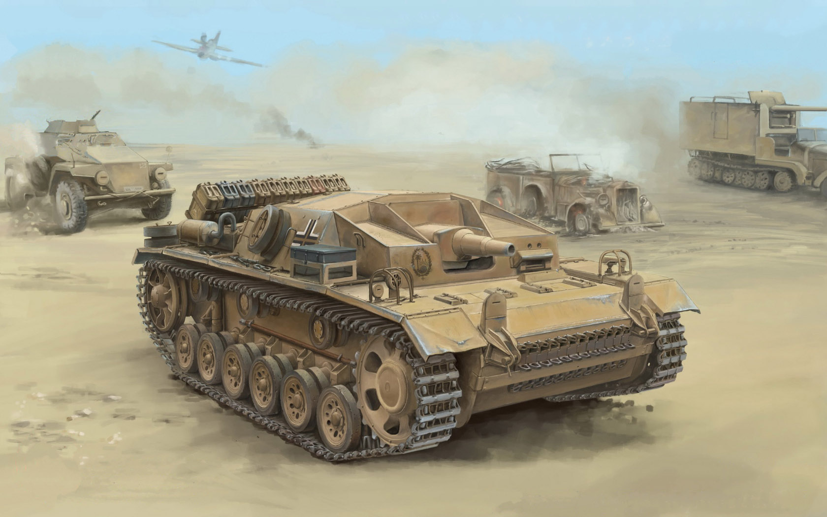 Tank Military Army Stug World War Ii Military Vehicle Clouds Sky Artwork 1680x1050
