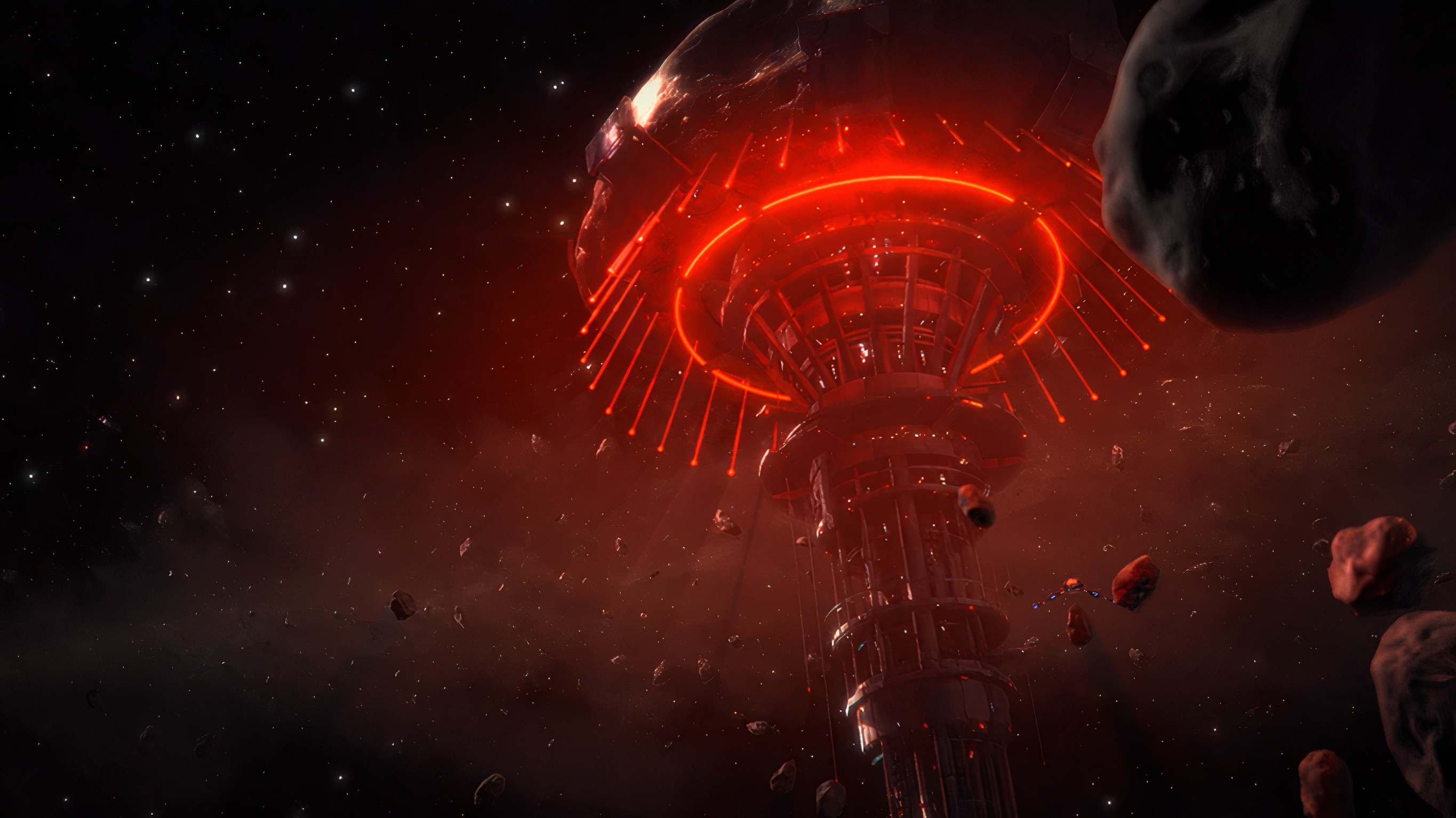Mass Effect Mass Effect 2 Red Video Game Art Space 2730x1534