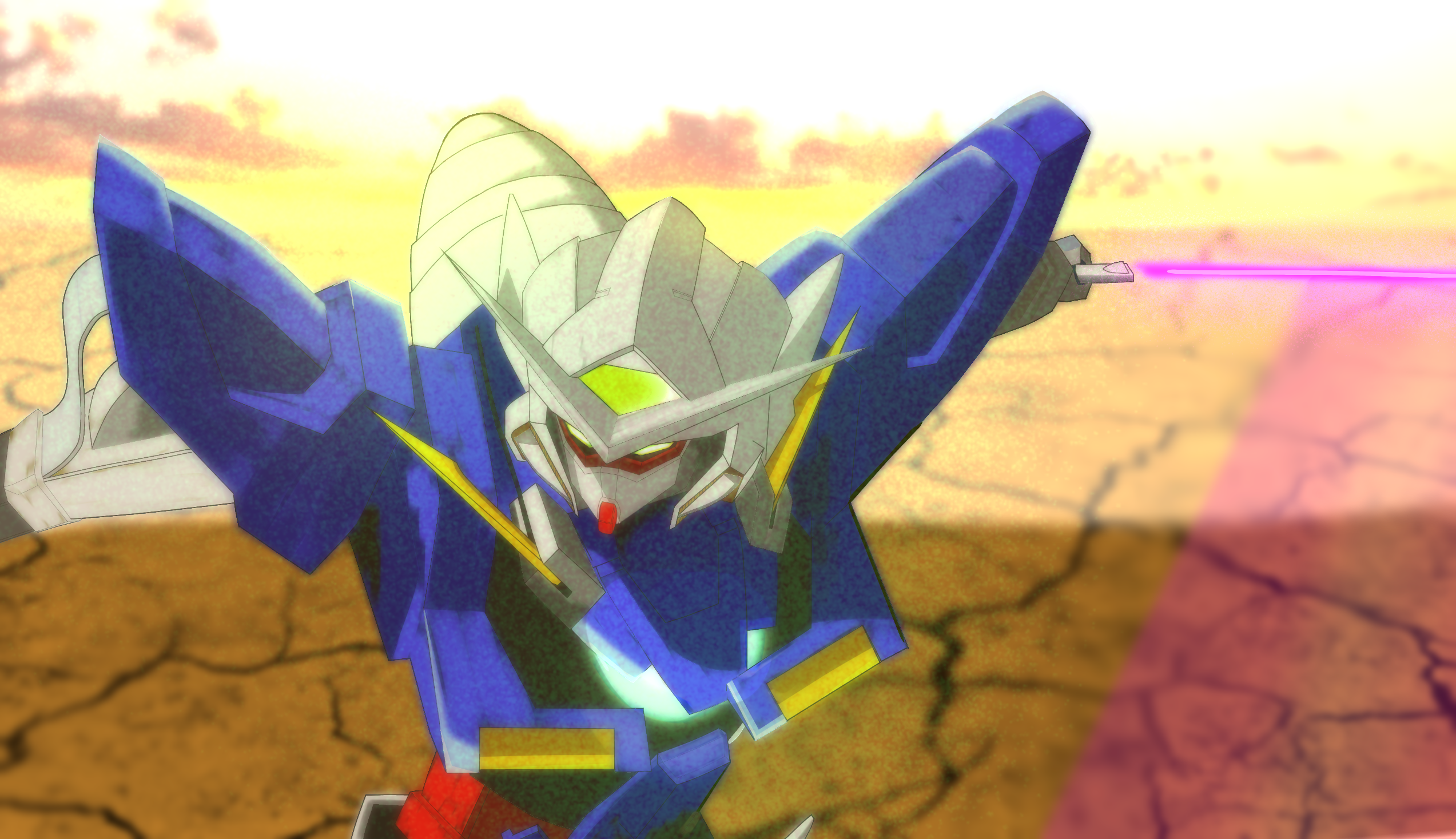 Anime Mechs Super Robot Taisen Gundam Mobile Suit Gundam 00 Gundam Exia Artwork Digital Art Fan Art 2546x1468