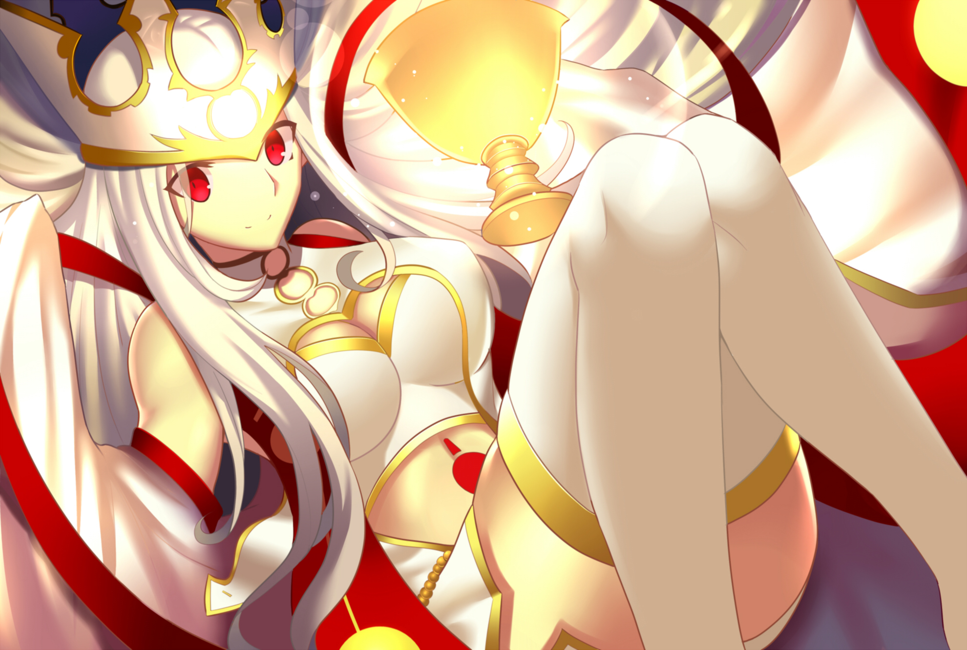 Fate Series Fate Grand Order Irisviel Von Einzbern Anime Girls Red Eyes Crown 1980x1332