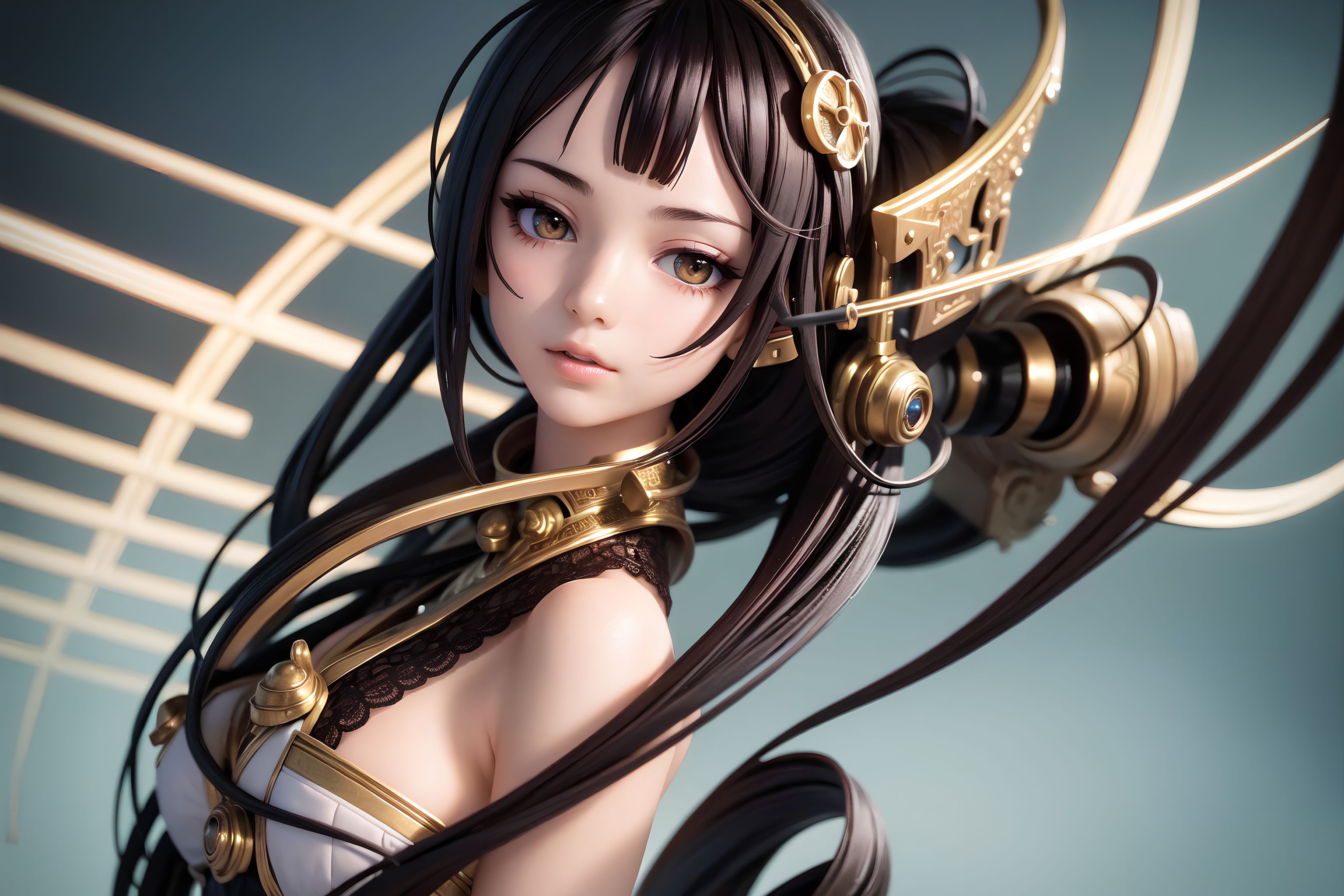 Anime Girls Women Doll Unreal Engine 5 Futuristic Ai Art Looking At Viewer Long Hair 3072x2048