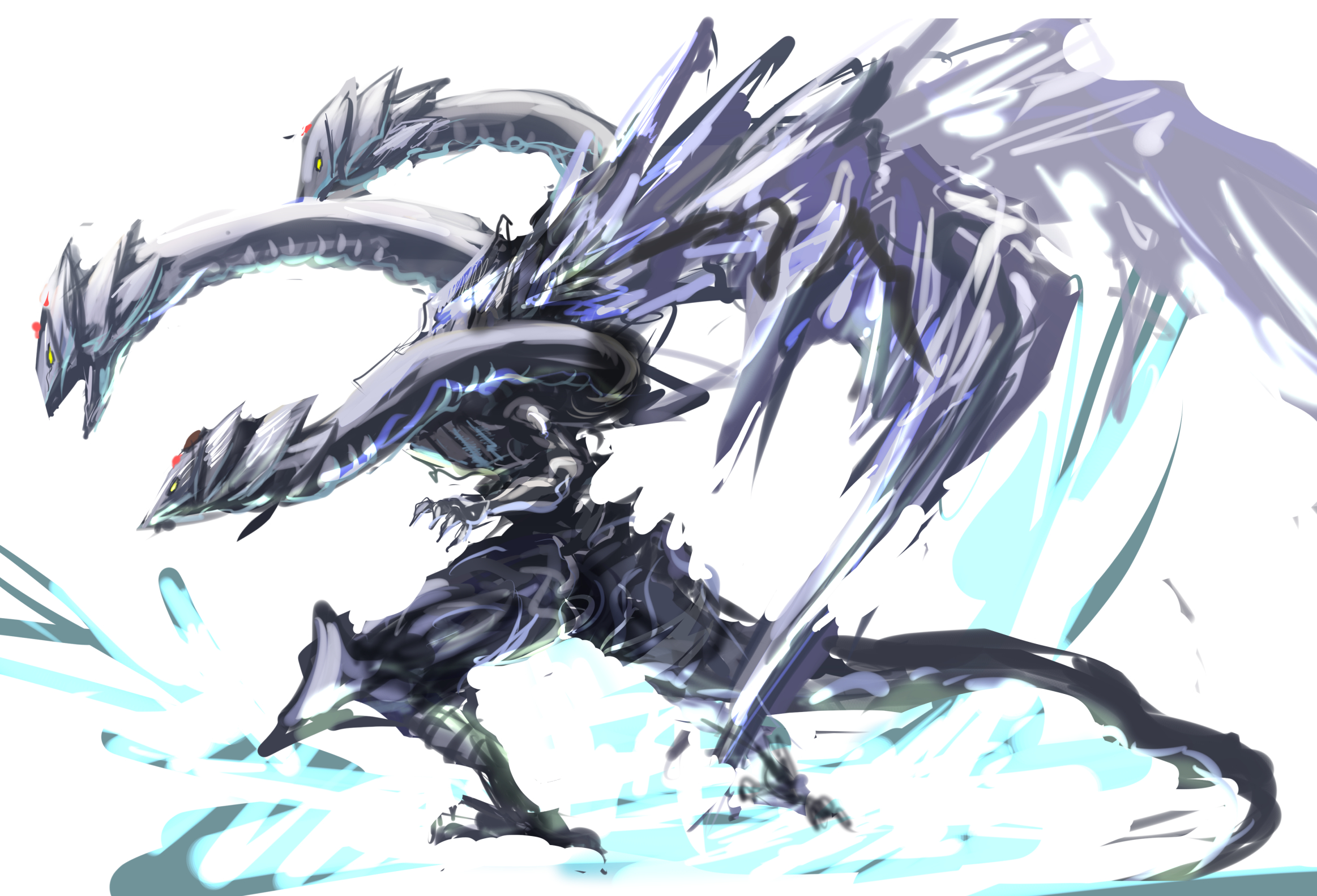 Anime Trading Card Games Yu Gi Oh Trishula Dragon Of The Ice Barrier Dragon Solo Artwork Digital Art 2326x1583