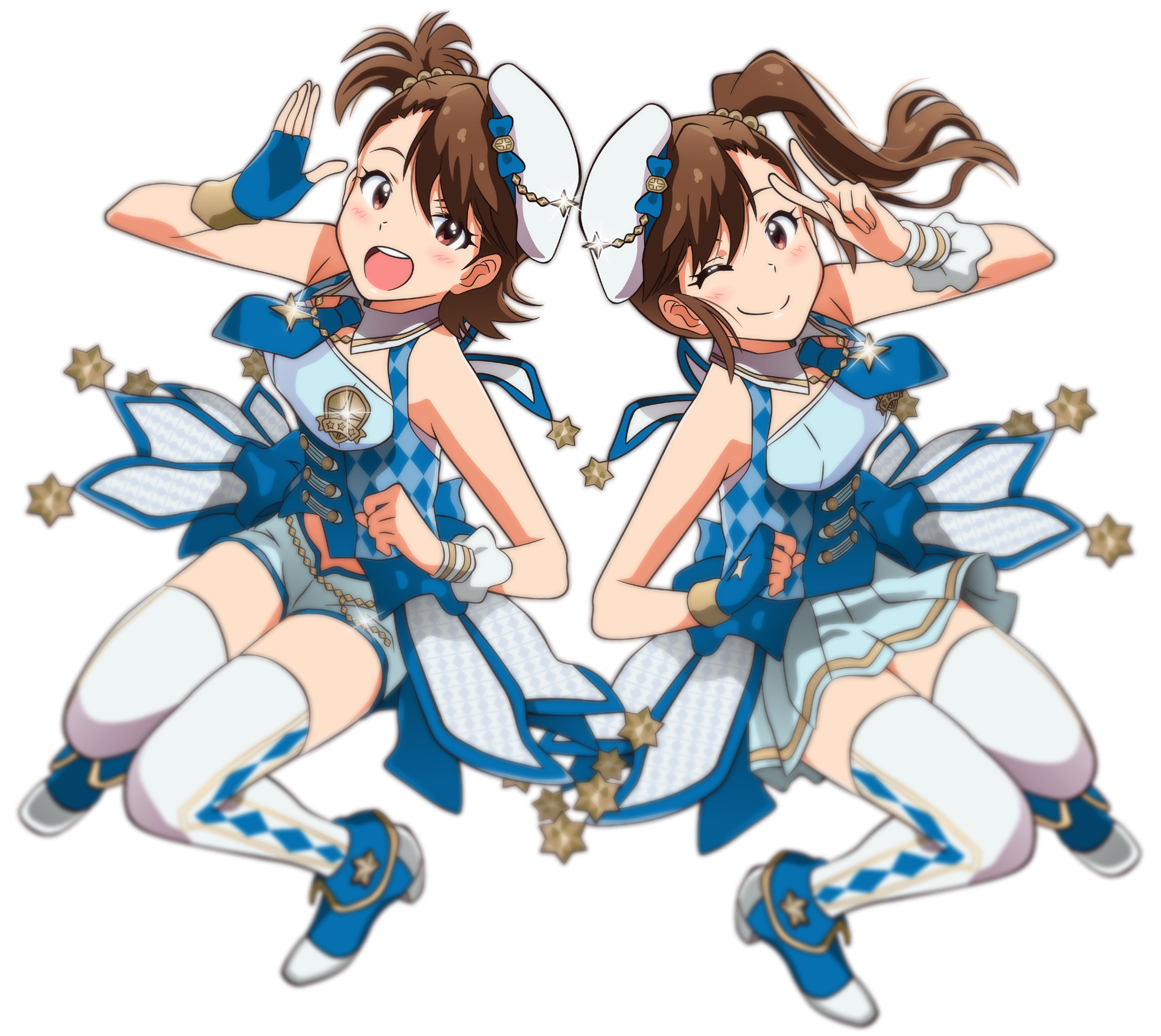 Anime Anime Girls THE IDOLM STER Futami Ami Futami Mami Long Sleeves Brunette Twins Two Women Artwor 2150x1920