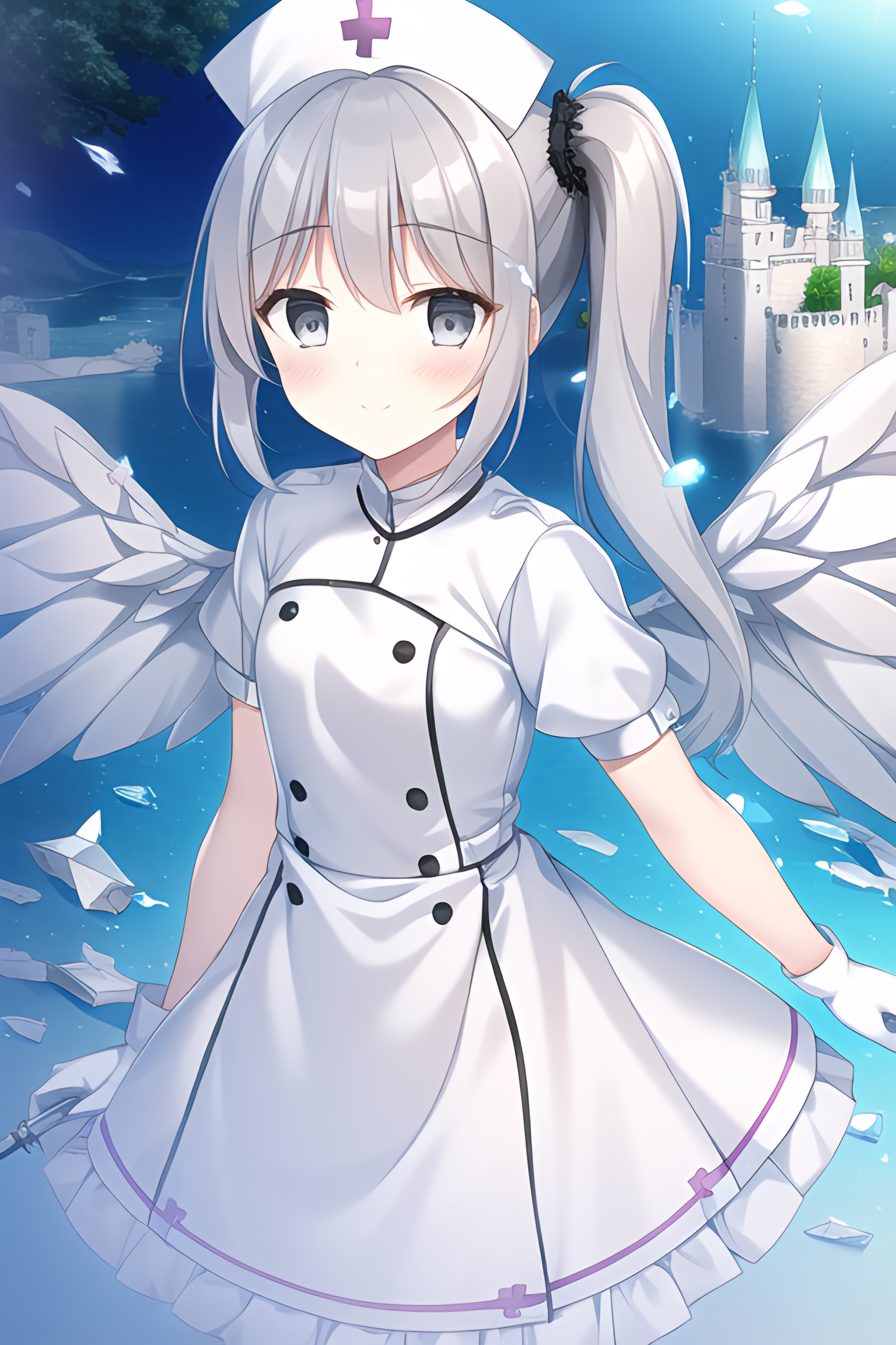 Anime Anime Girls Original Characters Nurses Nurse Outfit Solo Artwork Digital Art Vertical Wings Gl 1536x2304