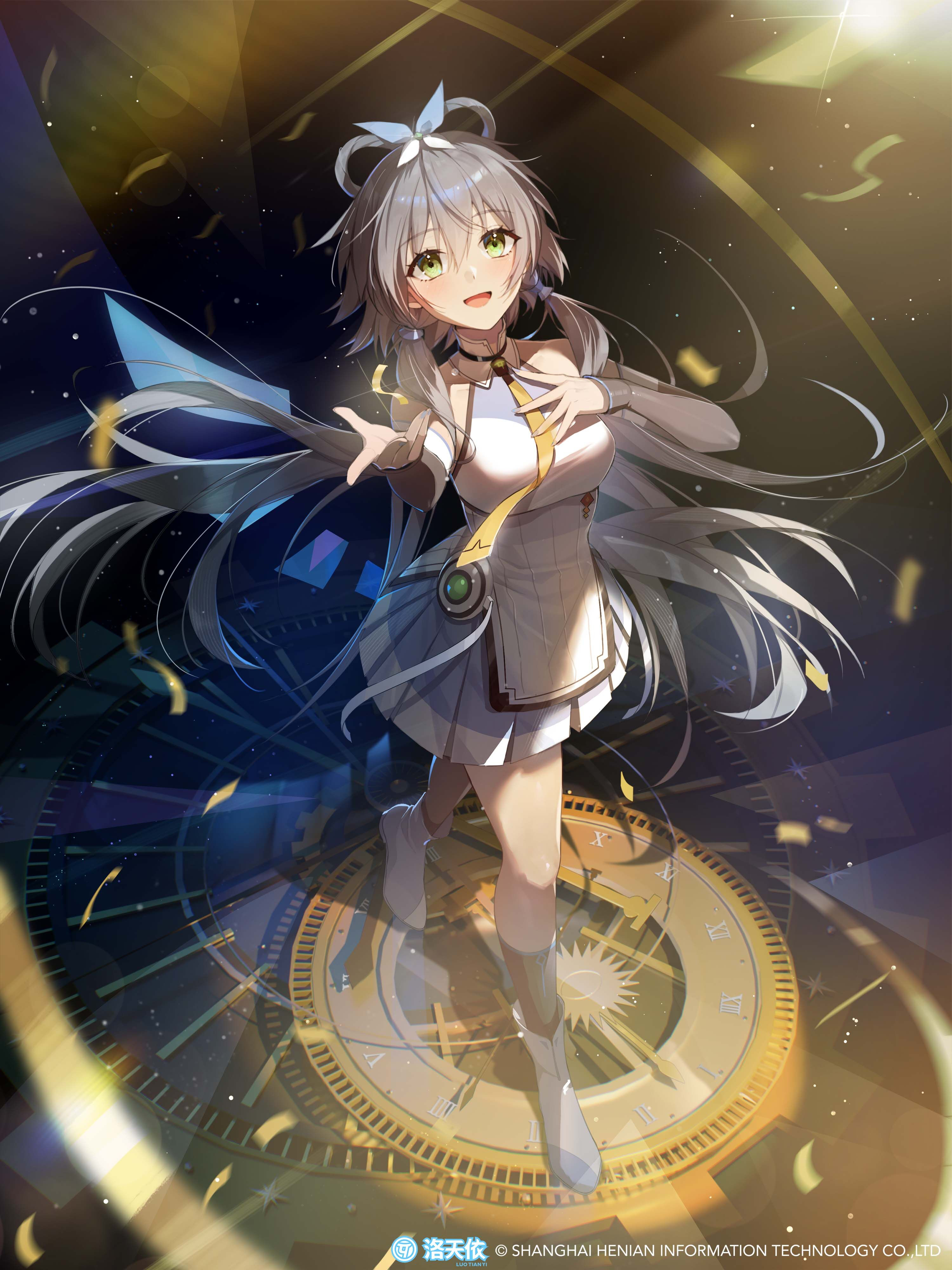 Anime Anime Girls Luo Tianyi Vertical Tie Confetti Vocaloid 3000x4000