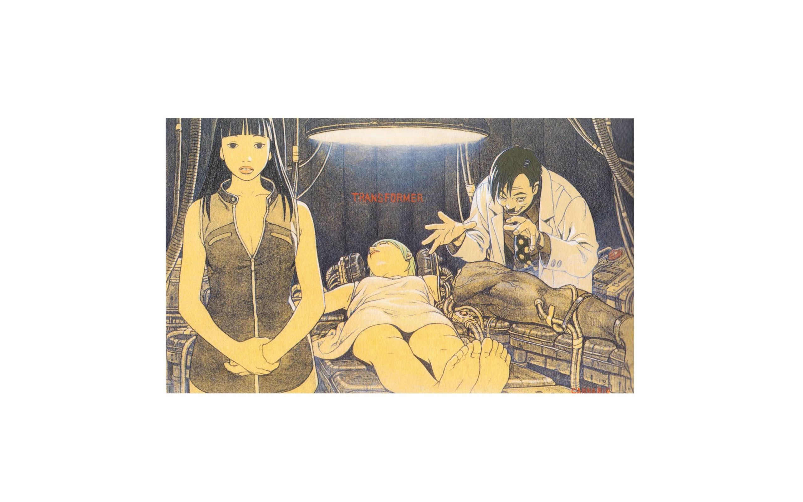 Tatsuyuki Tanaka Women Anime Girls Manga Simple Background Feet White Background Barefoot Minimalism 2560x1600