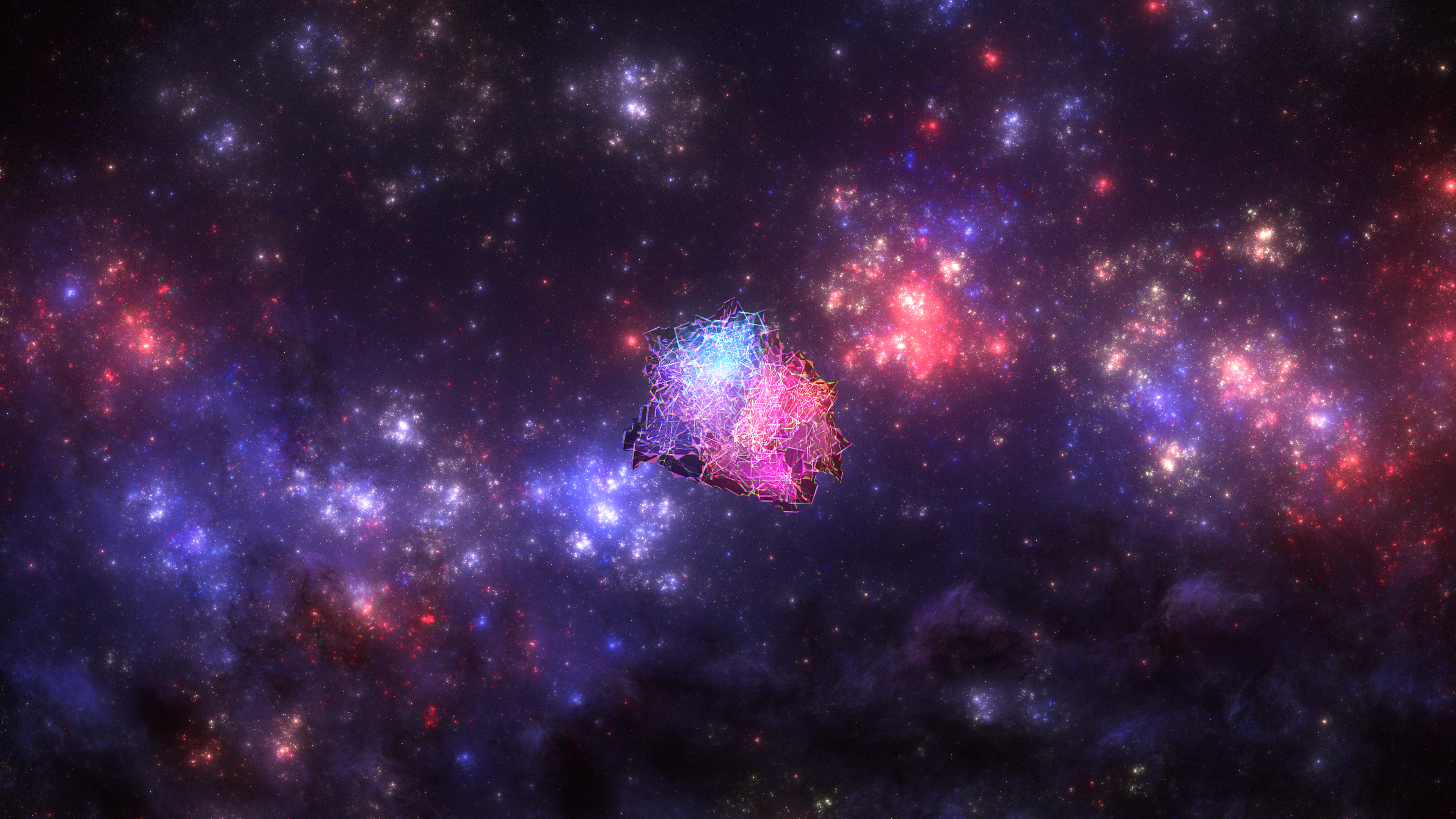 Space Nebula Abstract Digital Art Fractal Apophysis Simple Background 3840x2160