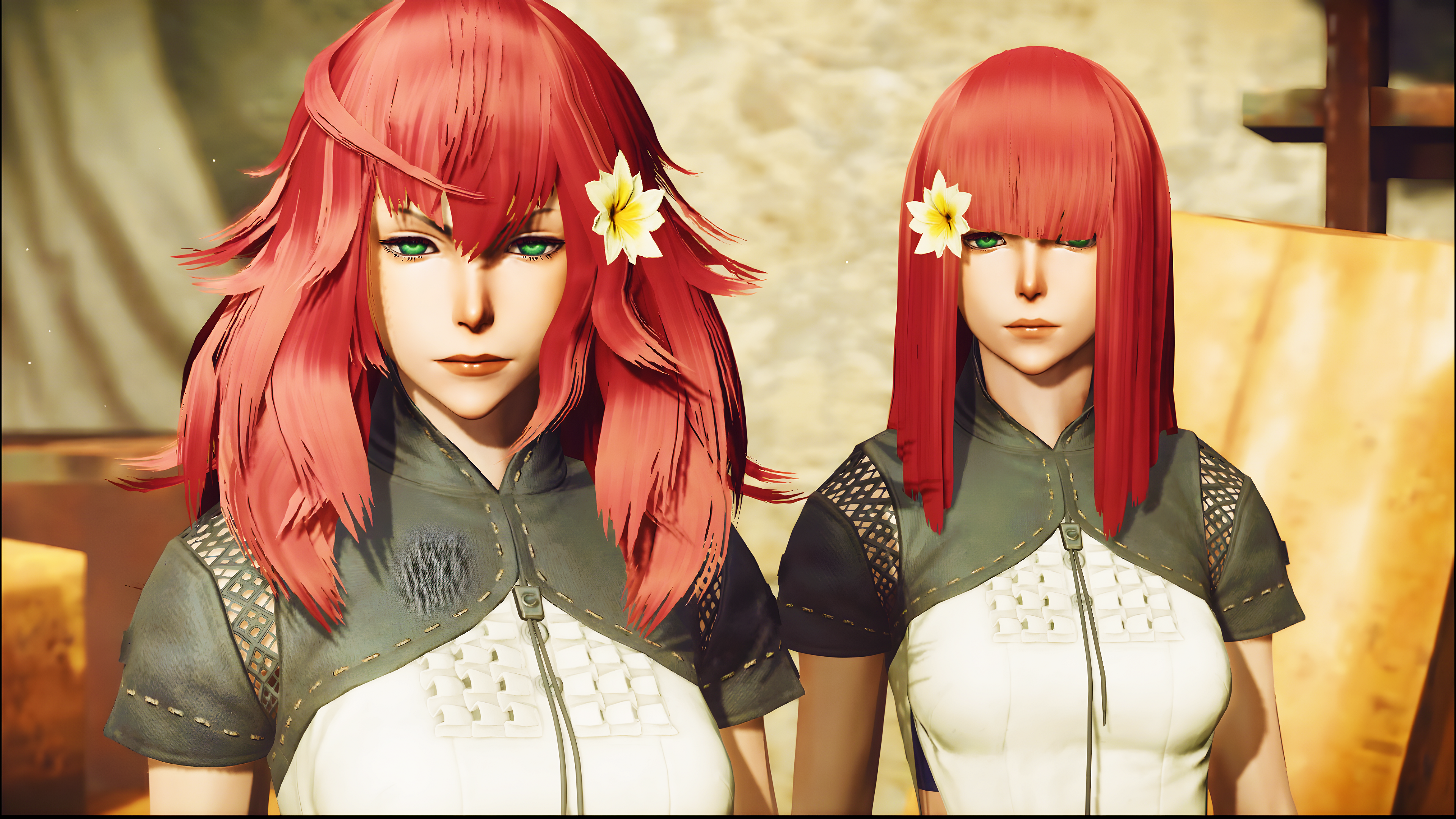 Nier Automata Devola Nier Automata Popola Nier Automata Redhead Flower In Hair Video Games Video Gam 3840x2160