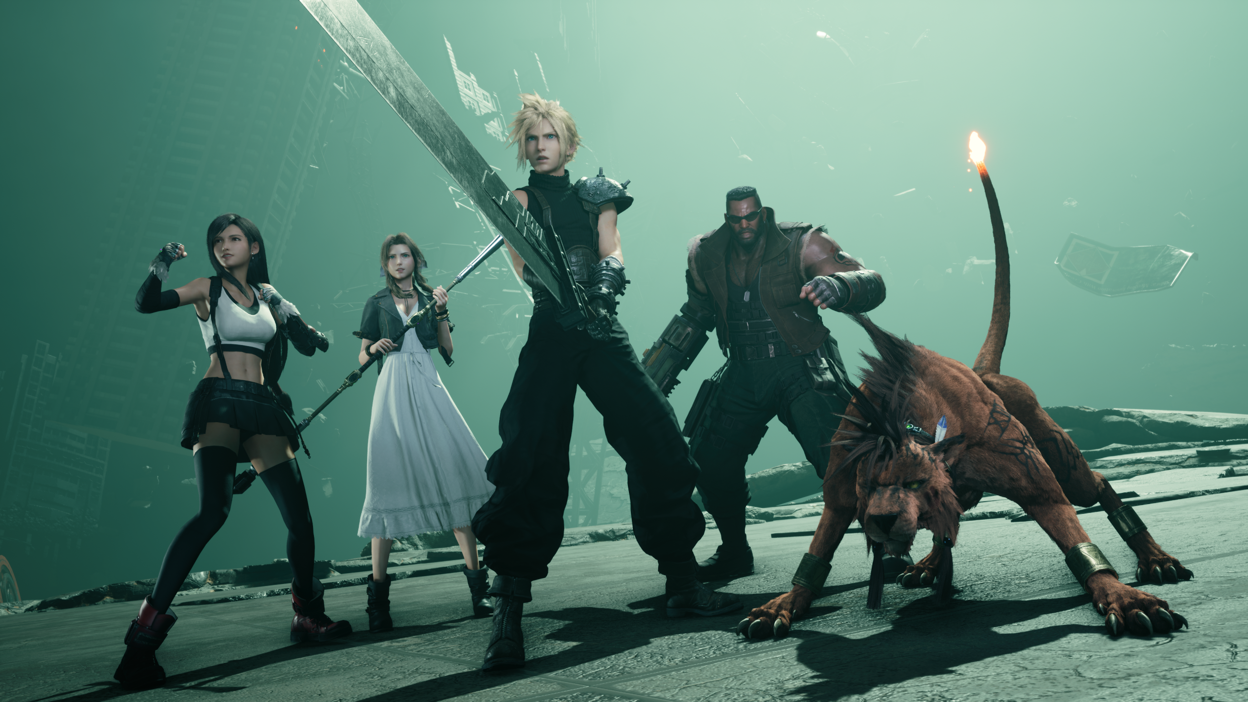 Video Games CGi Final Fantasy Vii Remake Tifa Lockhart Aerith Gainsborough Cloud Strife Barret Walla 2560x1440