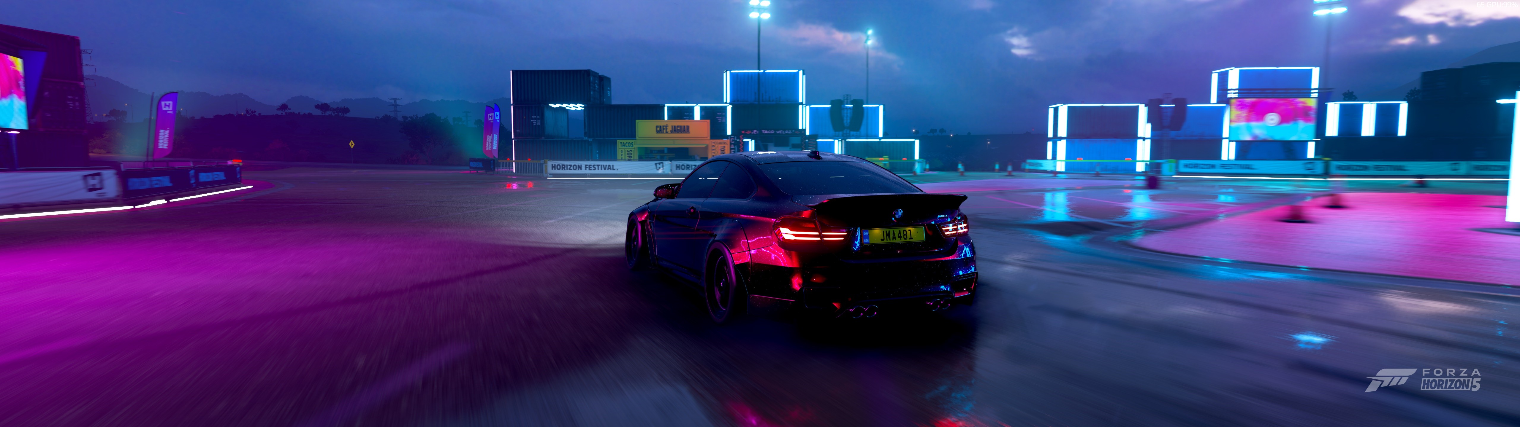 BMW M Forza Horizon 5 Photo Realistic Neon Car Video Games 5120x1440
