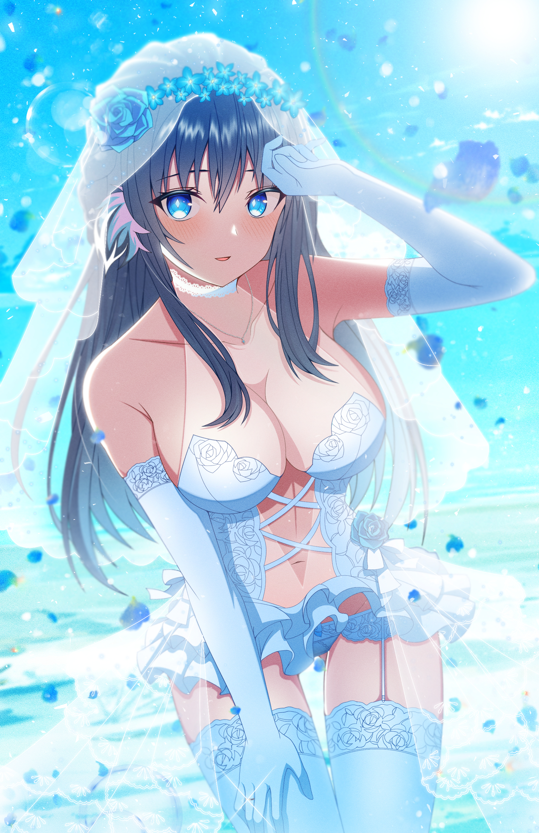 Anime Anime Girls Arknights Astesia Arknights Long Hair Blue Hair Solo Artwork Digital Art Fan Art P 1792x2768