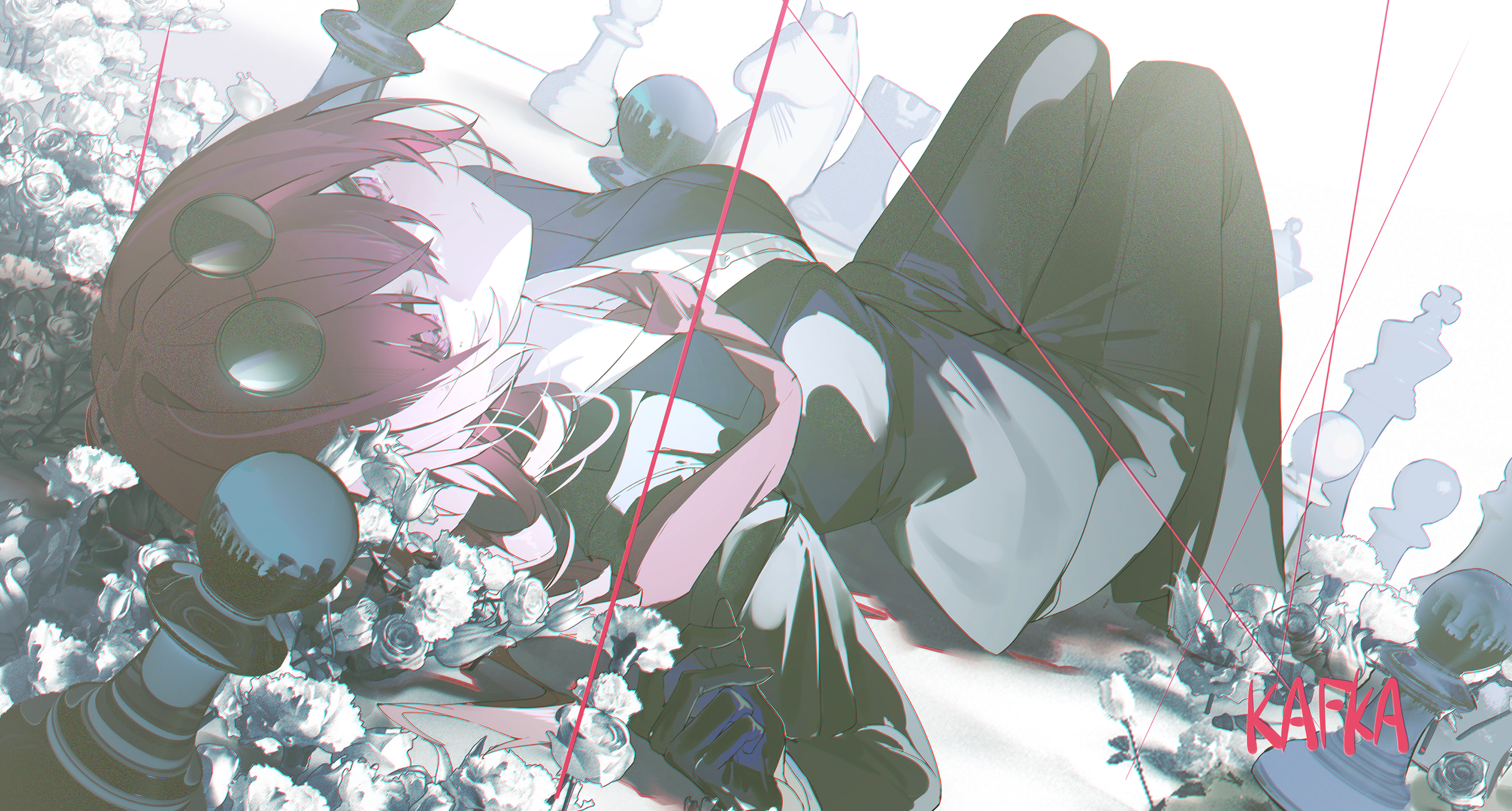 Anime Anime Girls Lying Down Lying On Back Kafka Honkai Star Rail Honkai Star Rail Flowers Purple Ha 4000x2145