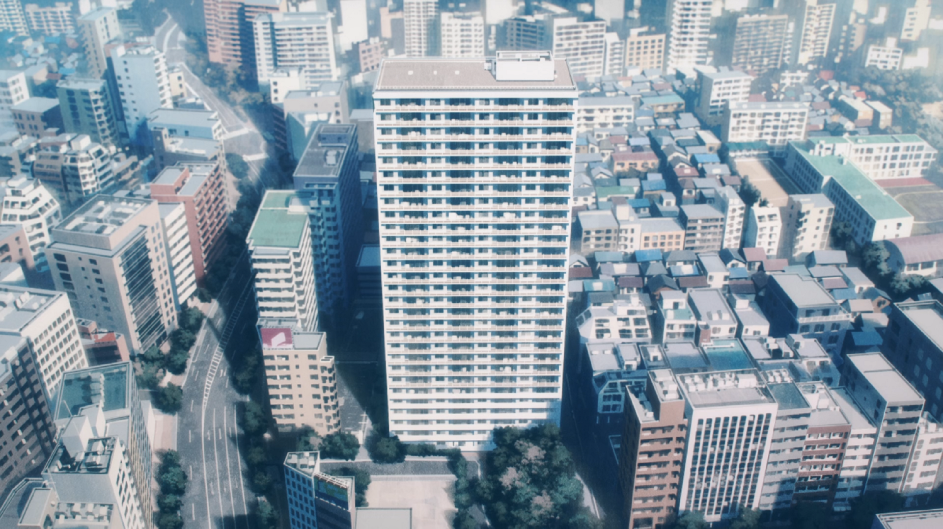 Chainsaw Man Landscape City Anime Screenshot Building High Angle Cityscape Anime City 1920x1078