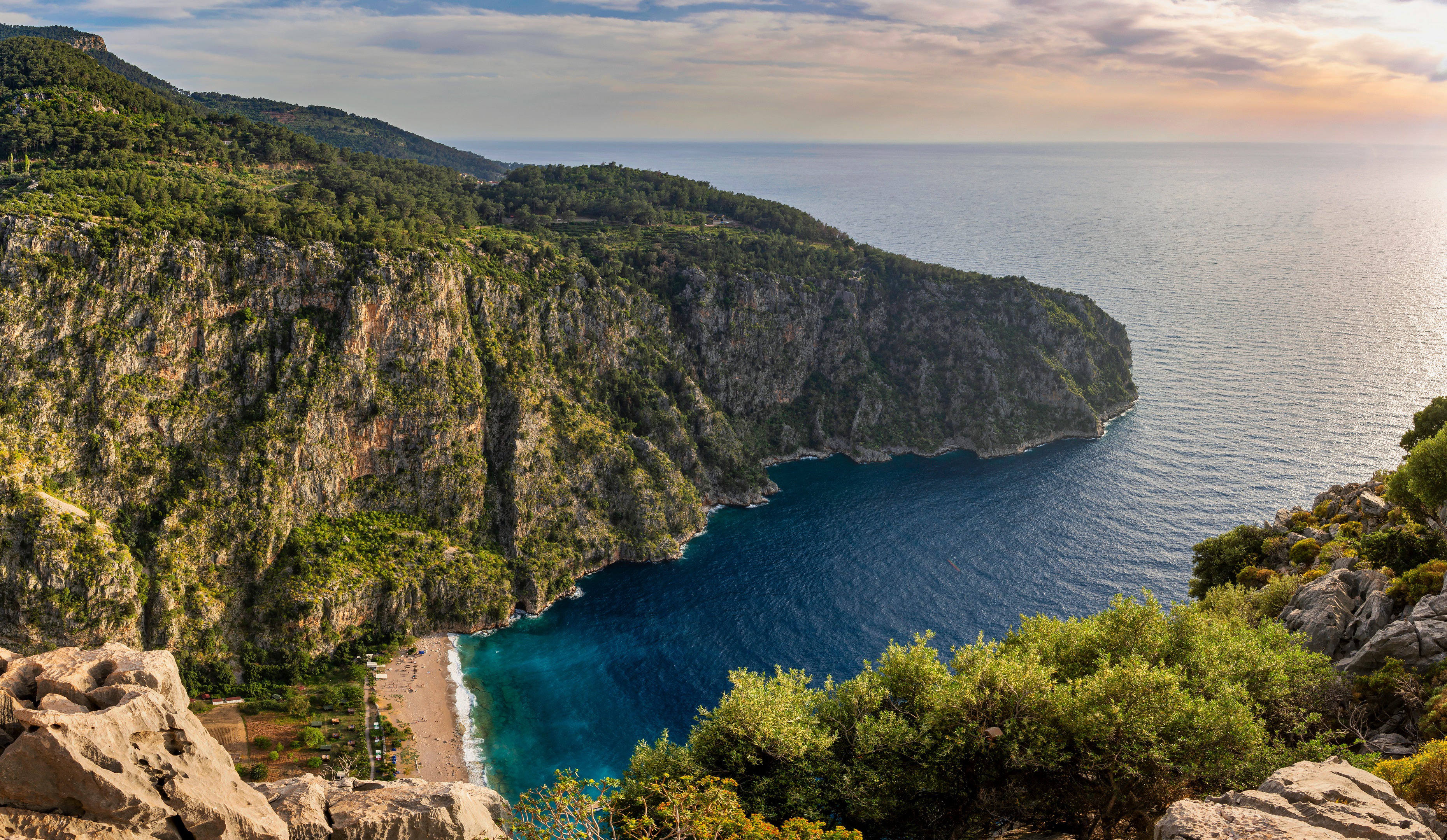 Landscape Sea Beach Ocean View Turkey Antalya Butterfly Valley Kelebekler Vadisi 4K Jungle Forest Mo 3719x2160