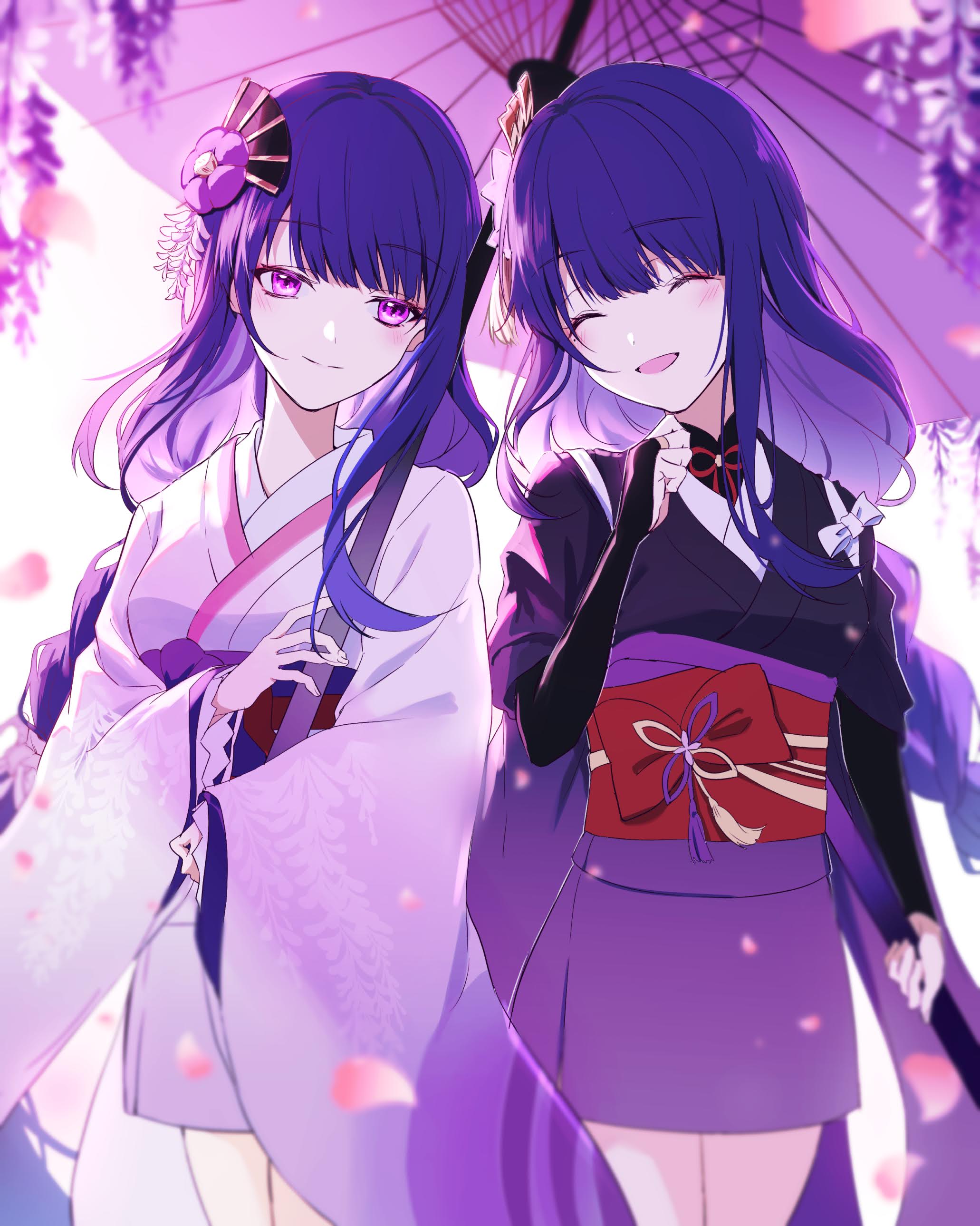 Anime Anime Girls Genshin Impact Raiden Shogun Genshin Impact Raiden Makoto Long Hair Purple Hair Tw 2062x2578