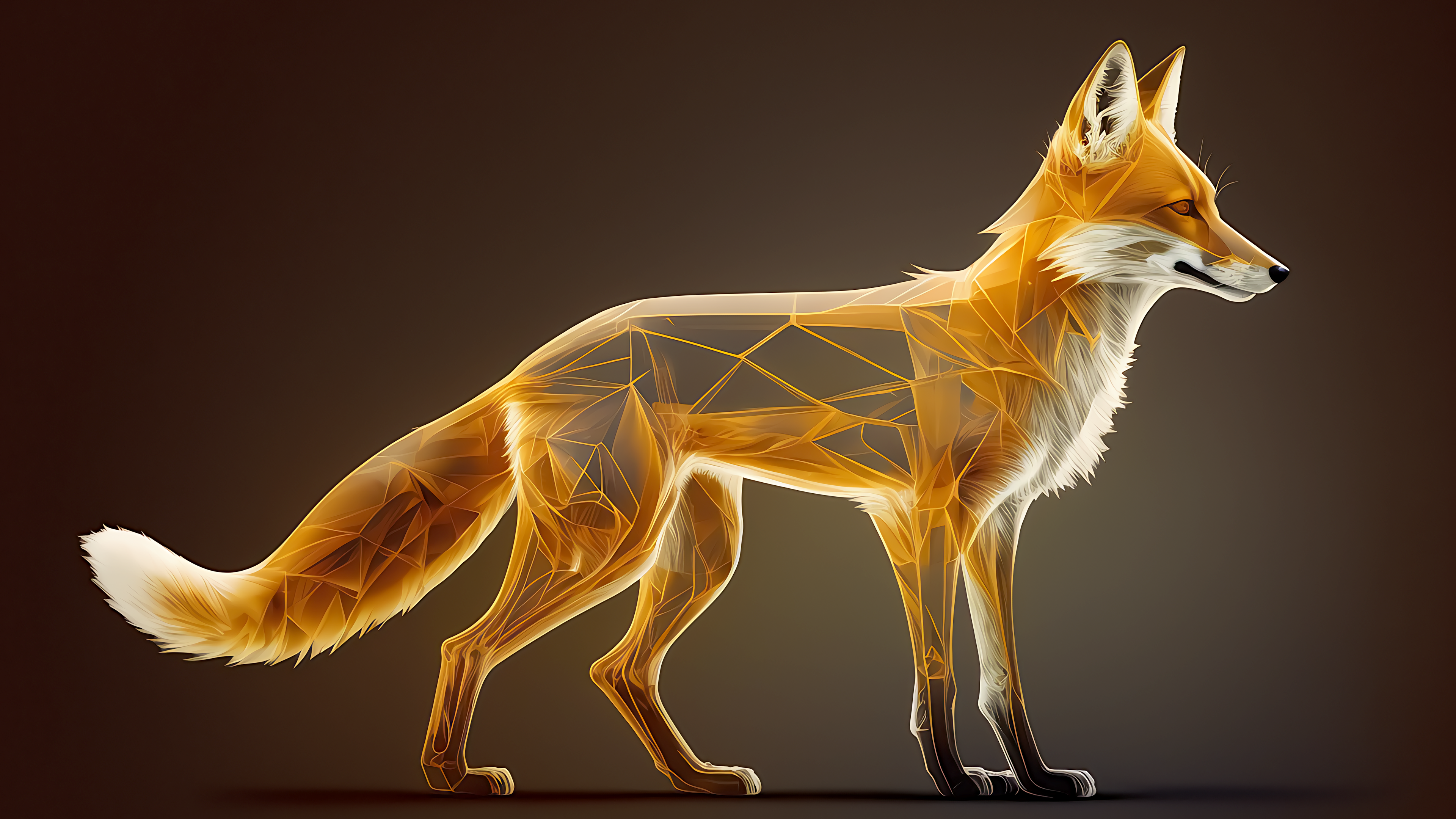 Minimalism Ai Art Simple Background Nature Wireframe Translucent  Transparency Fox Animals Wallpaper - Resolution:3840x2160 - ID:1359309 -  
