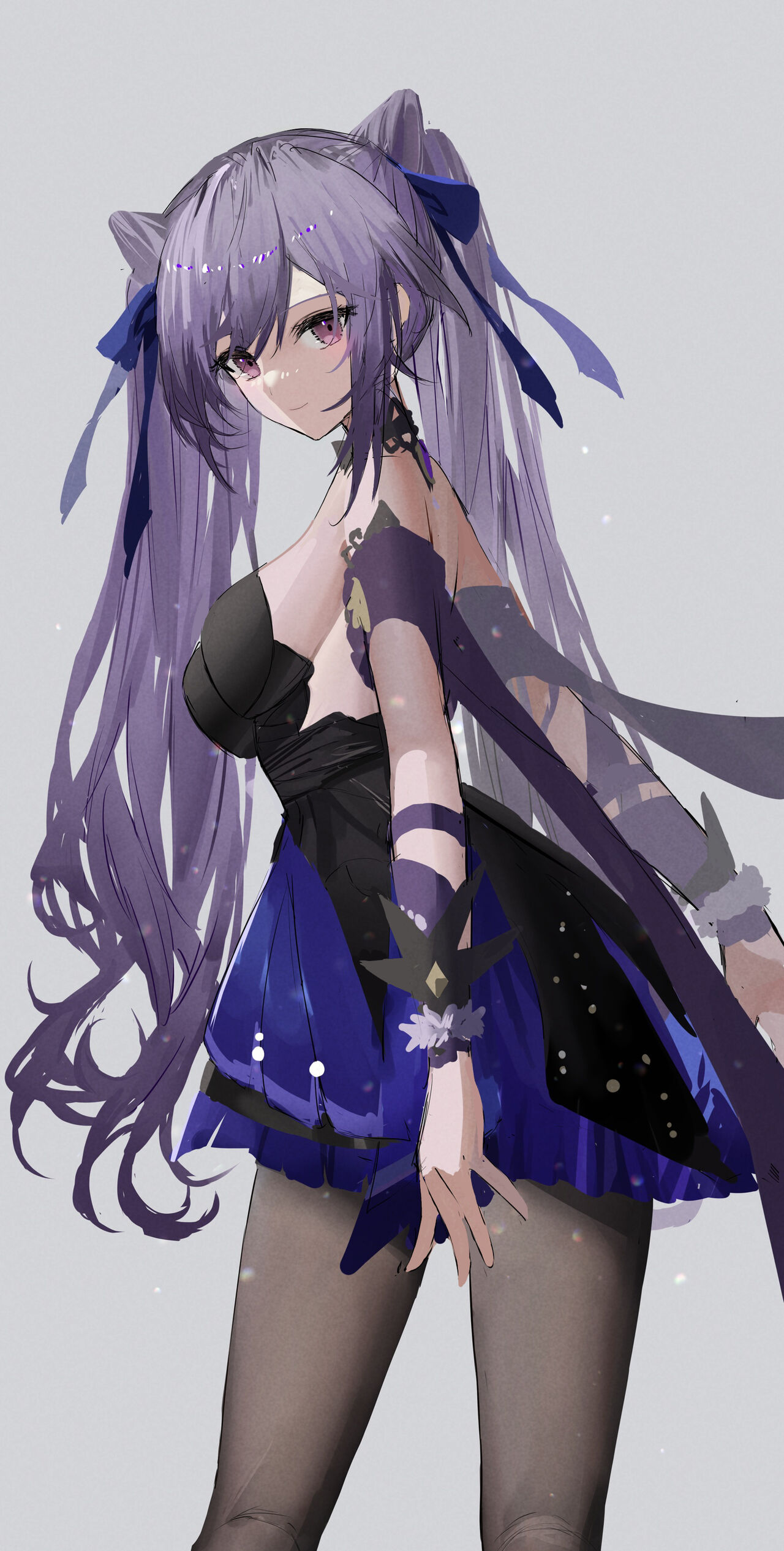 Anime Anime Girls Keqing Genshin Impact Genshin Impact Vertical Twintails Purple Hair Purple Eyes Lo 1280x2530