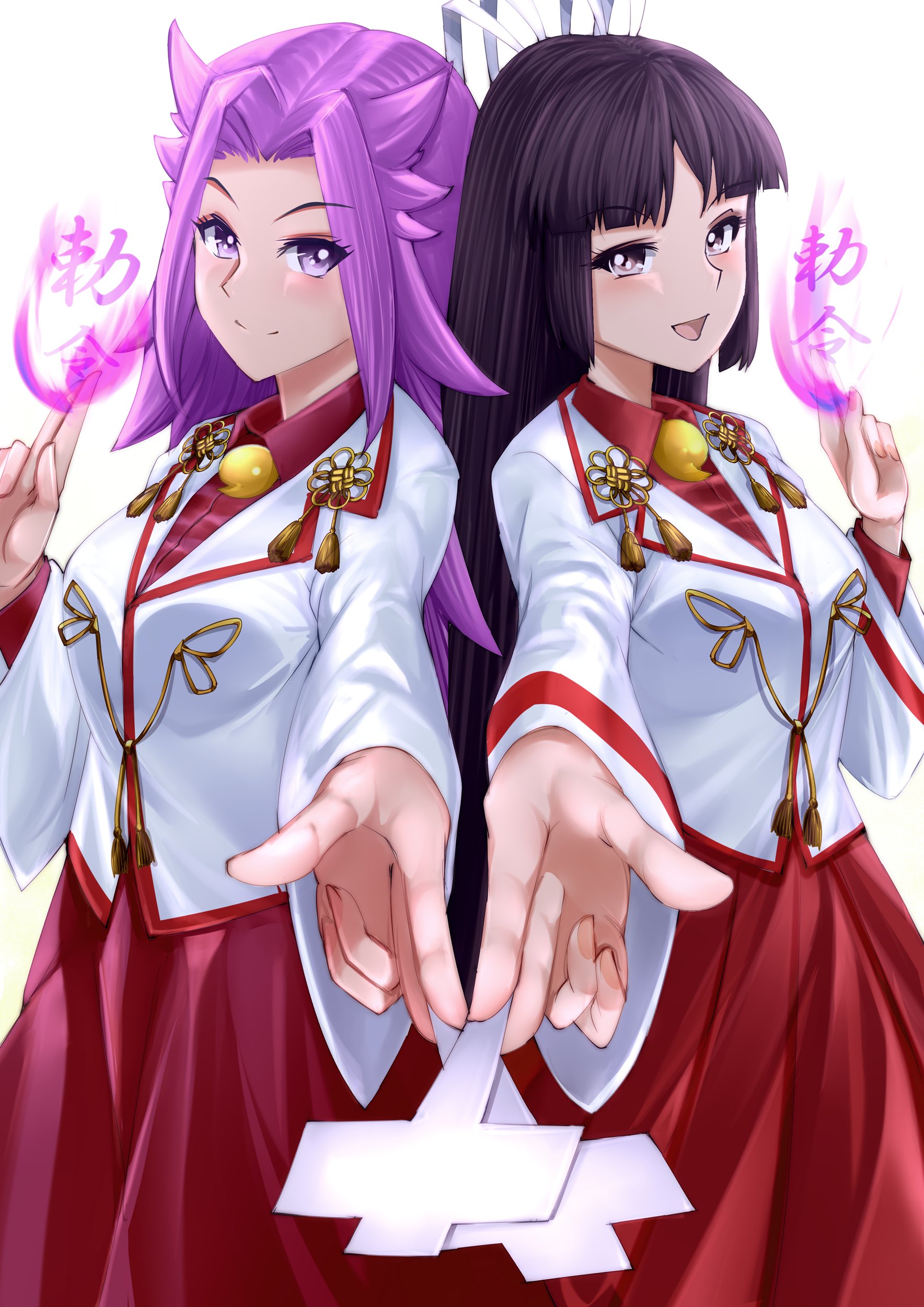 Anime Anime Girls Kantai Collection Hiyou Kancolle Junyou KanColle Long Hair Black Hair Purple Hair  1768x2500