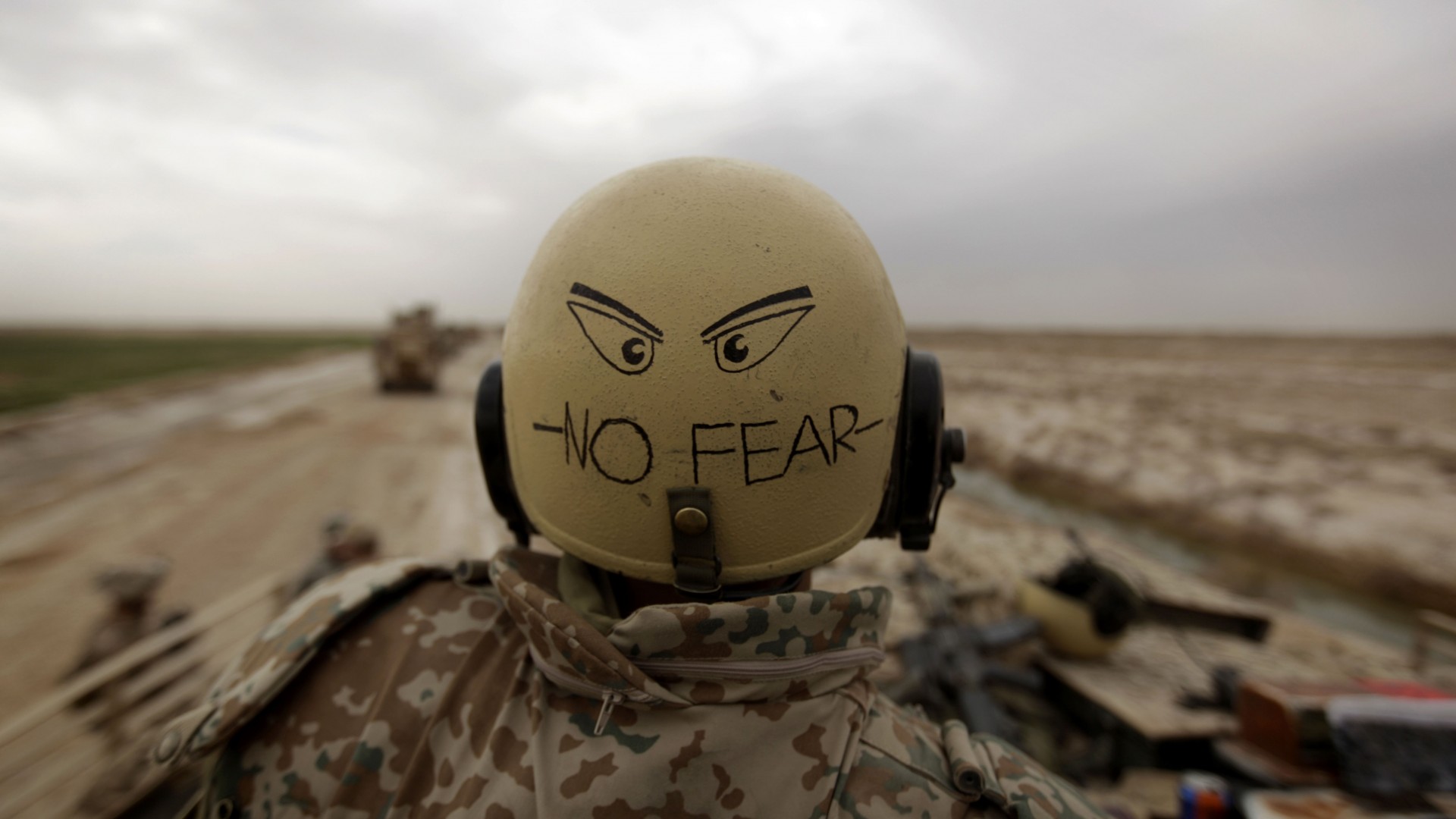 War Bundeswehr War In Afghanistan Helmet Soldier Uniform Blurred Blurry Background 1920x1080