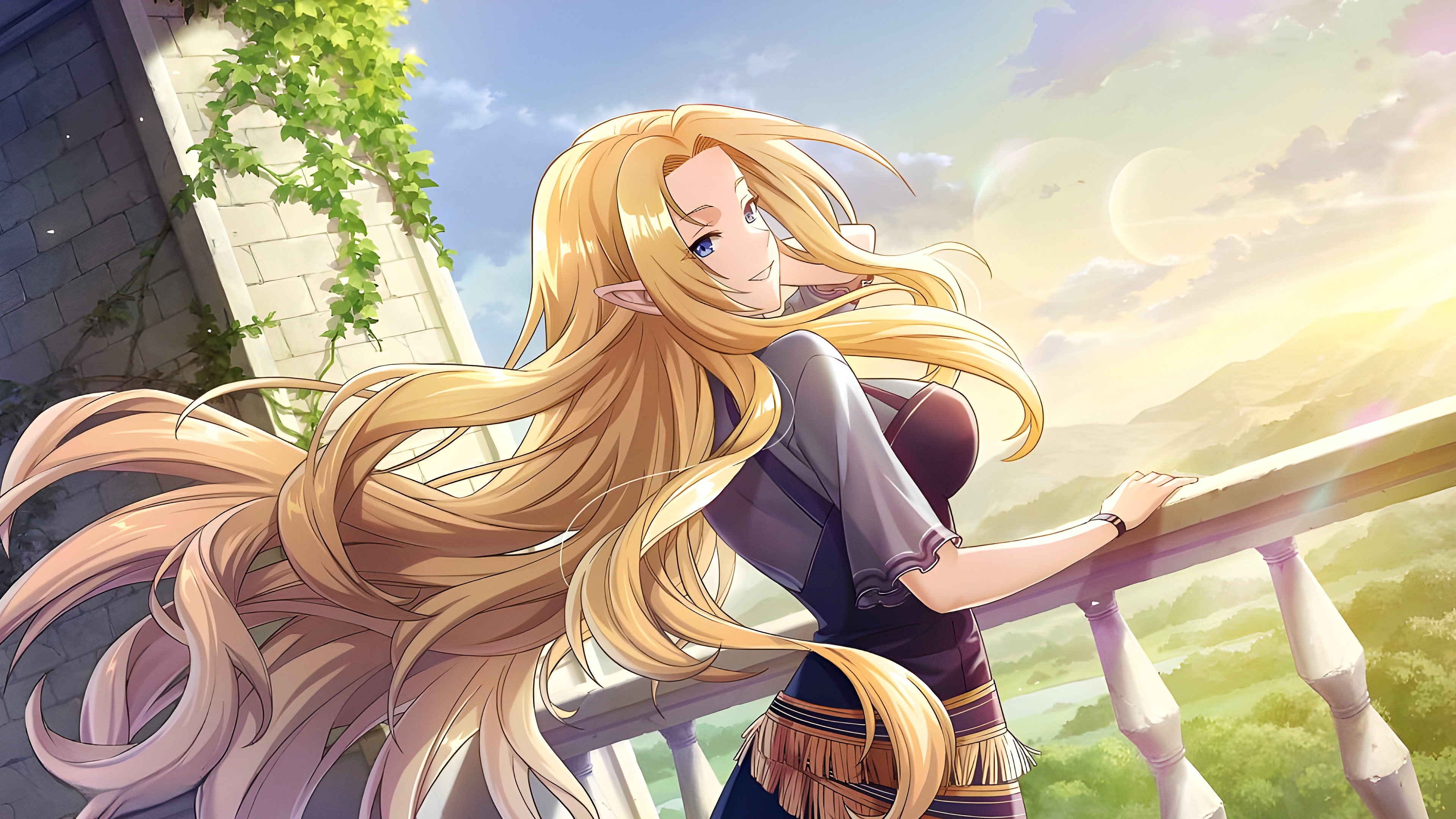 The Eminence In Shadow Anime Anime Girls Alpha Looking At Viewer Long Hair Pointy Ears Blonde Sunlig 3840x2160