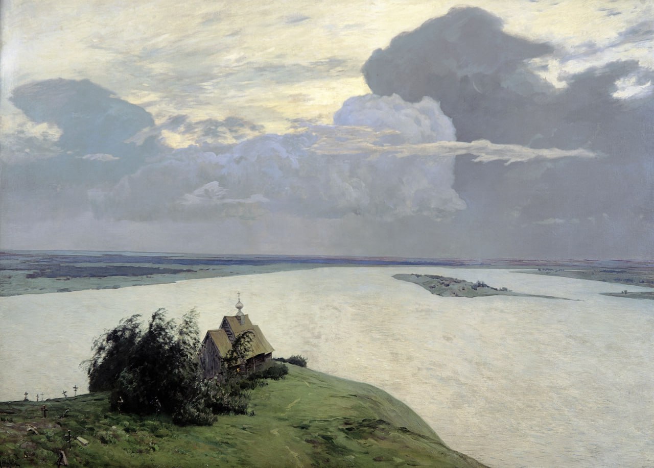 Isaac Ilyich Levitan Traditional Art Artwork Water Clouds Sky Simple Background Minimalism 1280x917