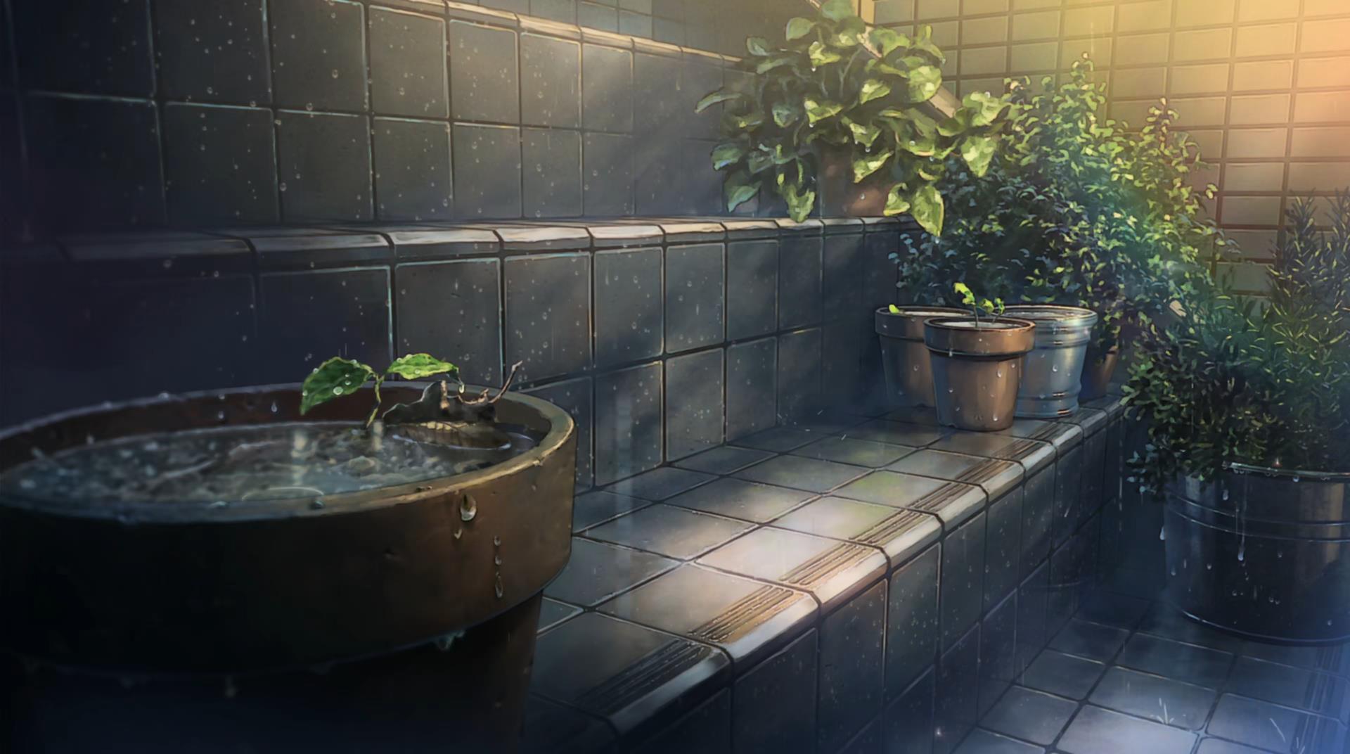 Weathering With You Rain Plant Pot Anime Water Plants 1920x1072