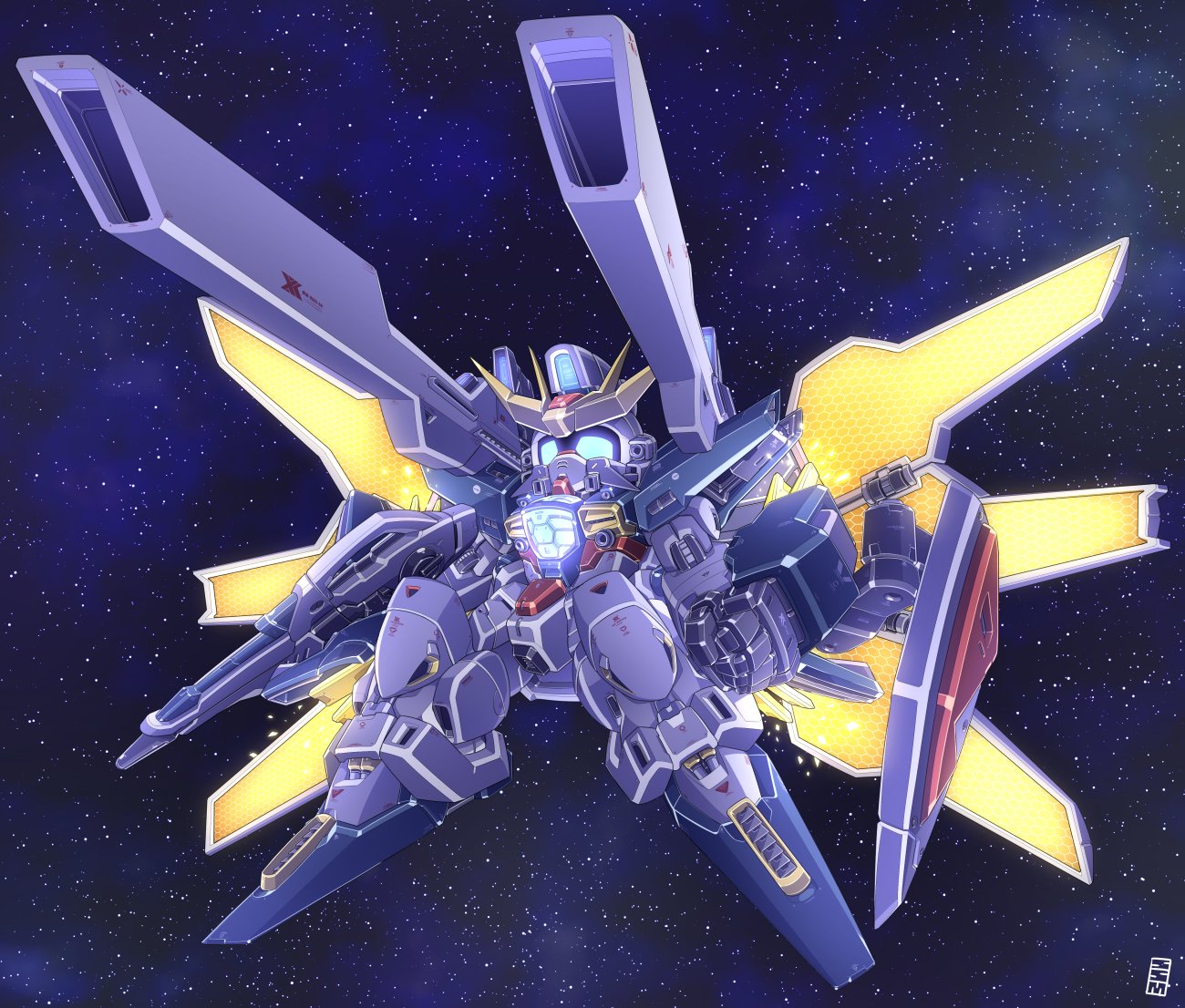 Anime Mechs Super Robot Taisen After War Gundam X Gundam Gundam Double X Artwork Digital Art Fan Art 1300x1106