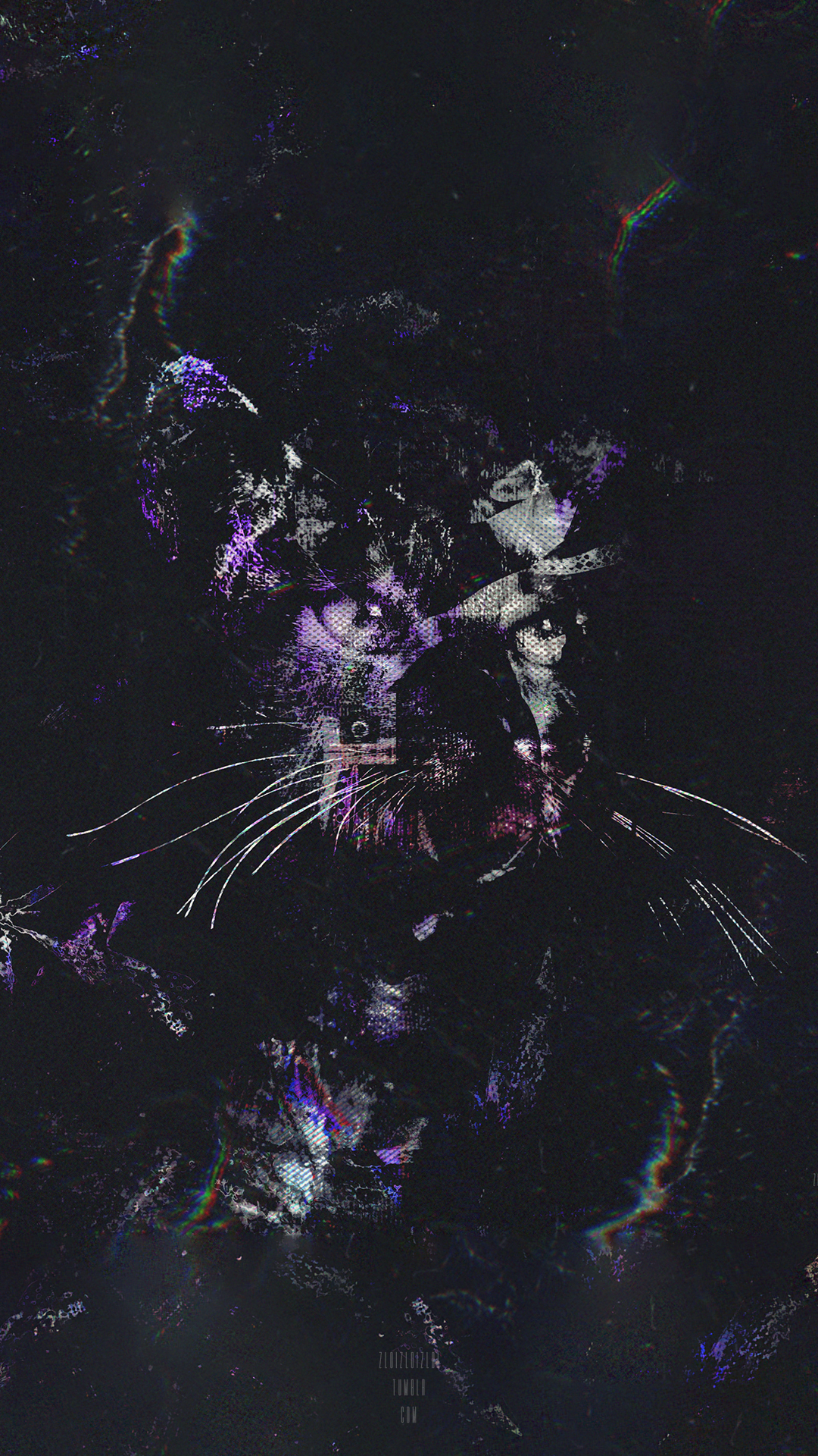 Glitch Art Animals Abstract Cats 1080x1920