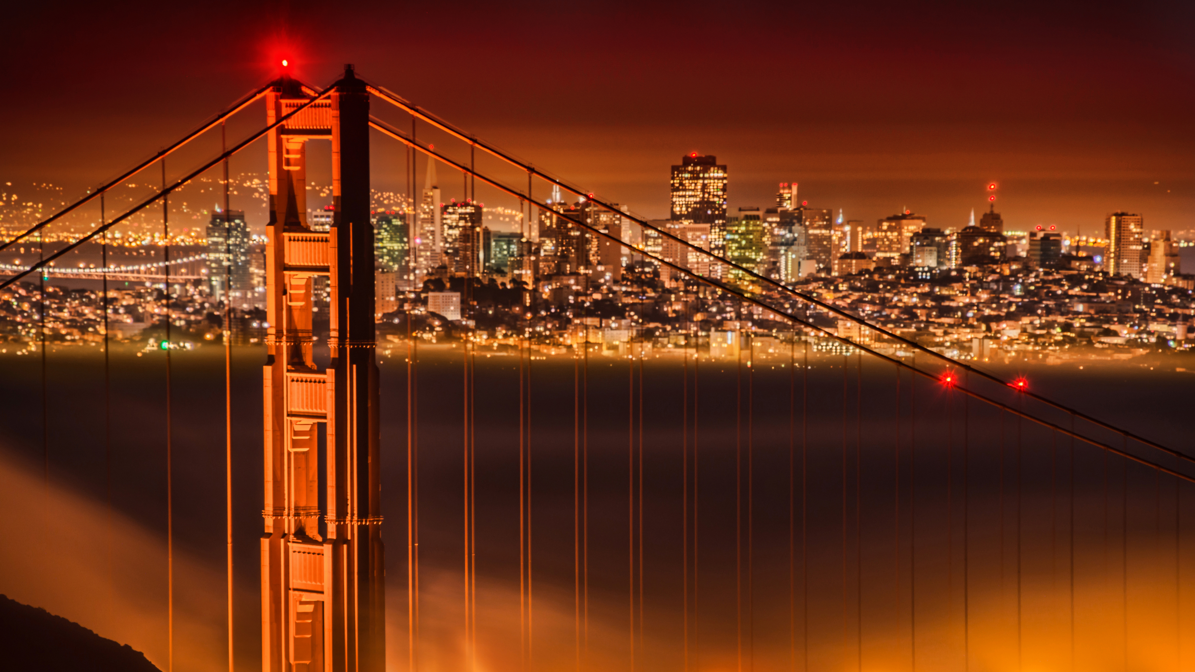 Trey Ratcliff 4K Photography California Bridge Night Lights City City Lights 3840x2160
