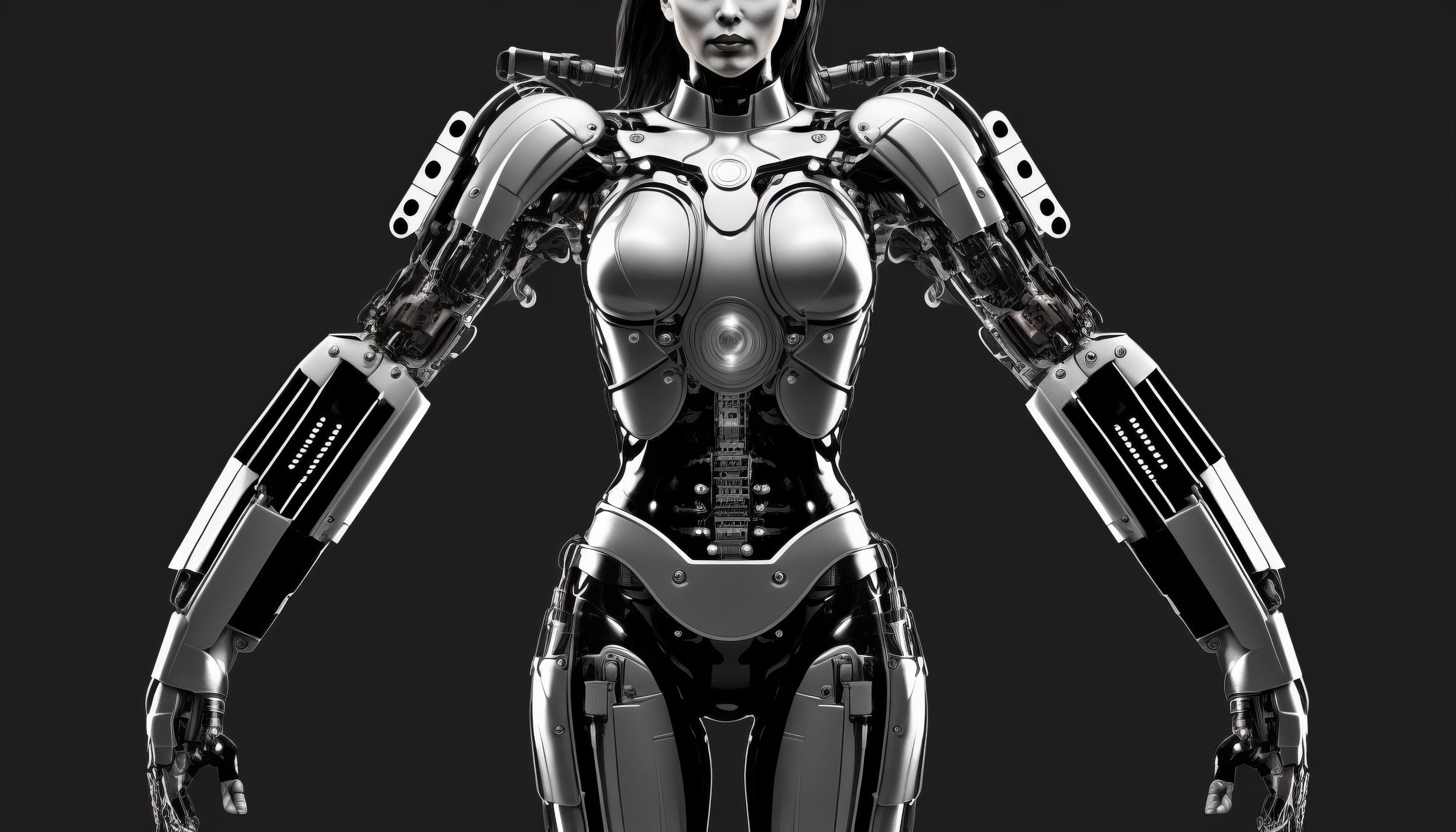 Ai Art Women Robot Science Fiction Futuristic Simple Background Minimalism 4579x2616