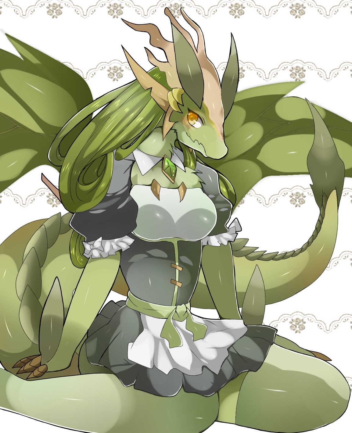 Anime Dragon Trading Card Games Yu Gi Oh Dragonmaid Lorpar Solo Artwork Digital Art Fan Art Anthro 1154x1420