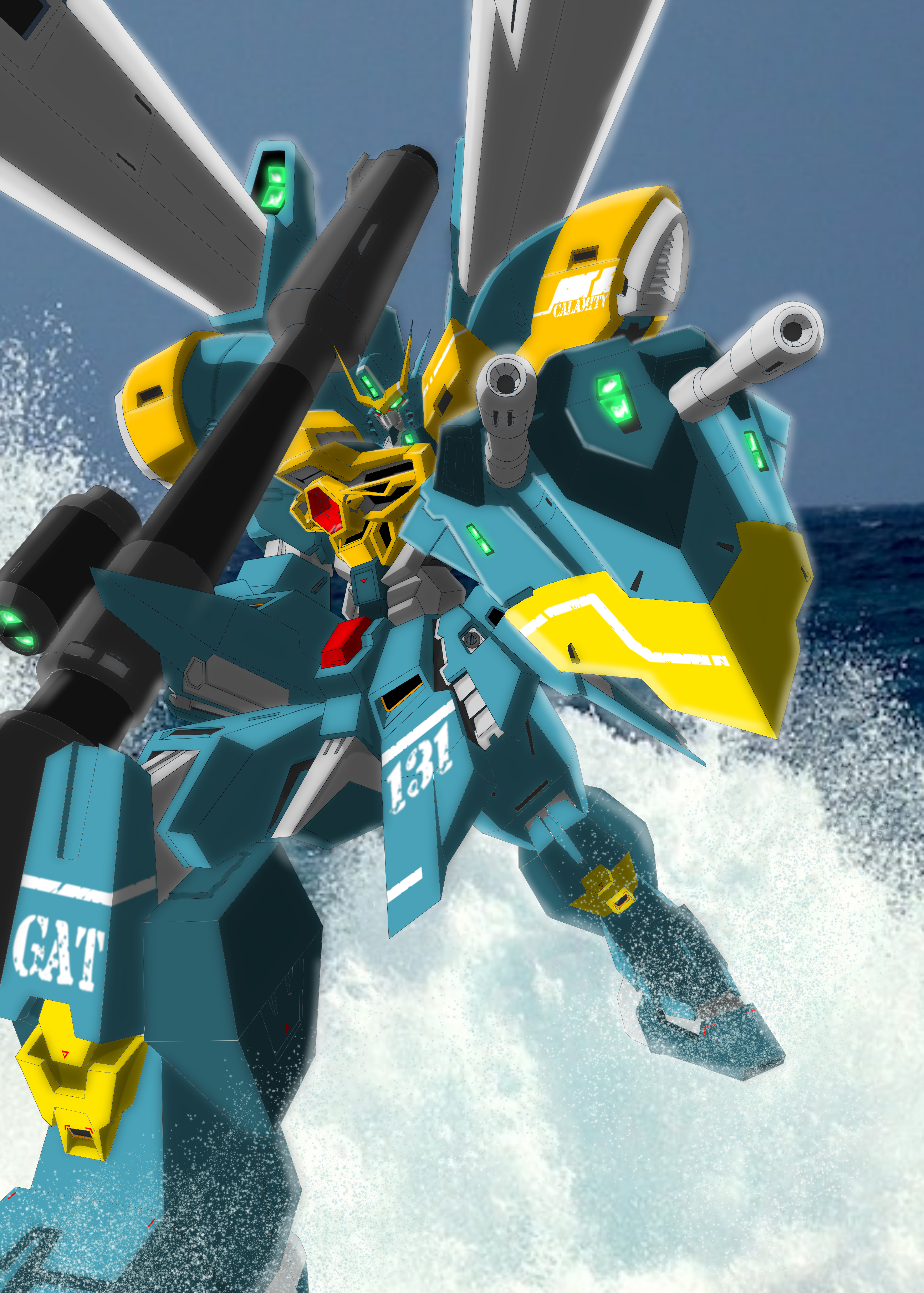 Calamity Gundam Gundam Mobile Suit Gundam SEED Anime Mechs Super Robot Taisen Artwork Digital Art Fa 2591x3624