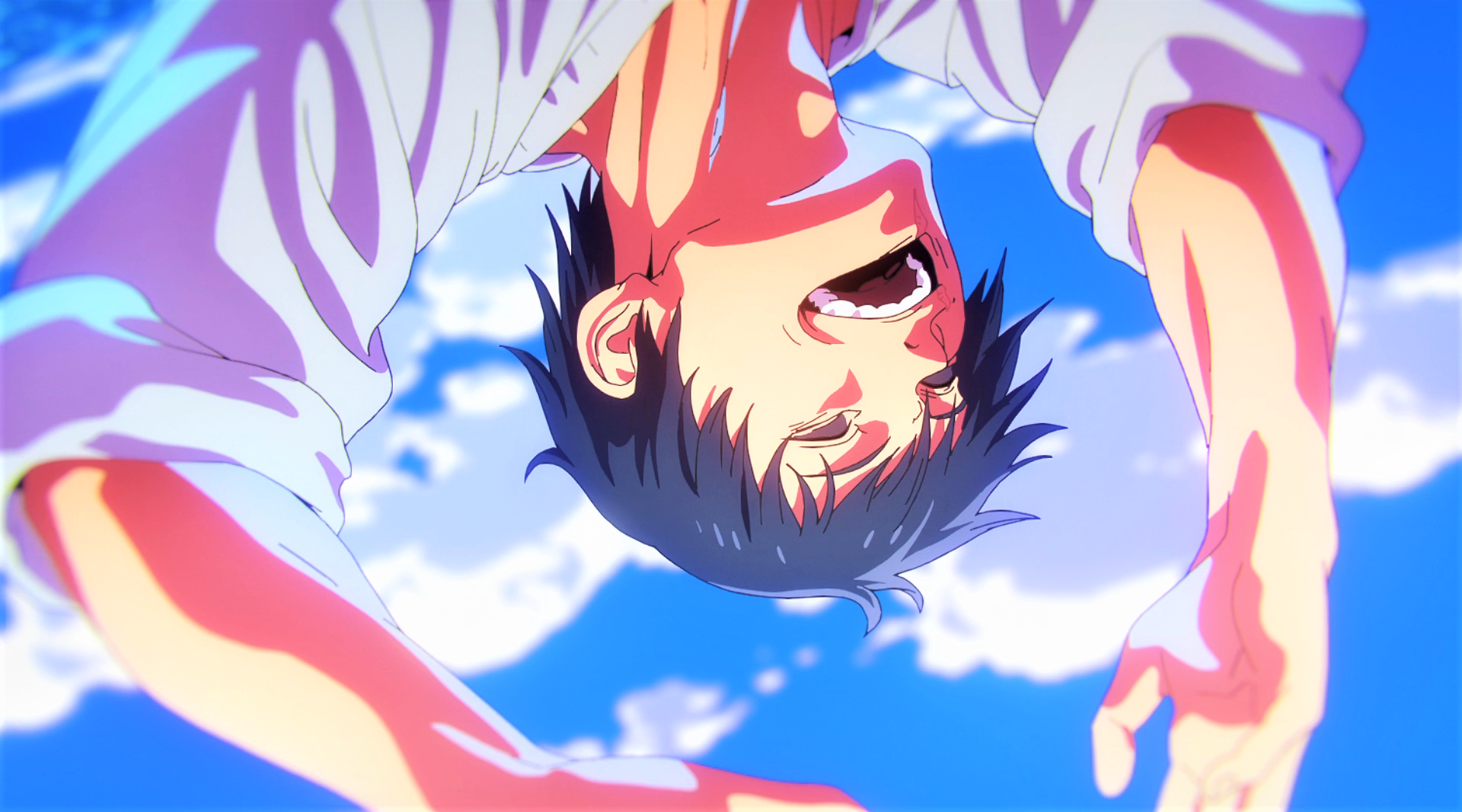 Jujutsu Kaisen Fushiguro Toji Smiling Black Eyes Sky Anime Anime Screenshot Anime Boys Clouds Closed 1920x1067